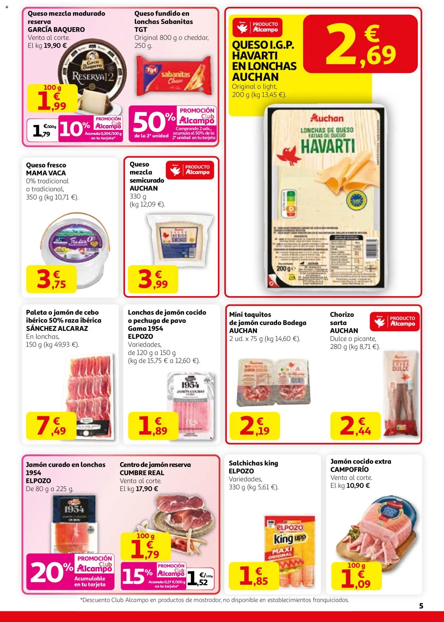 Alcampo - SS Nacional  │ válido desde el 12.02.2026 | Página: 5 | Productos: Γραβάτα, Queso, Jamón cocido, Queso fresco