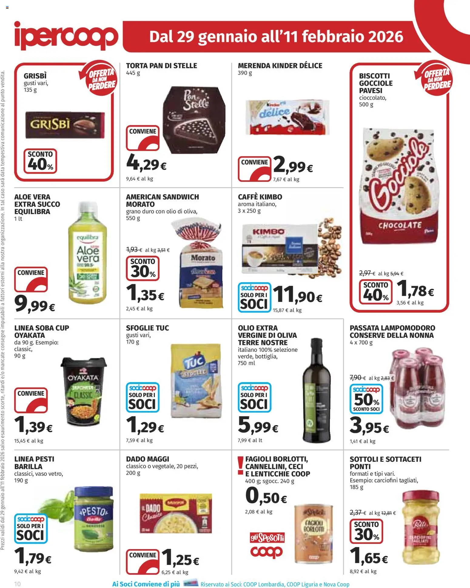 Volantino Ipercoop del 29.01.2026 | Pagina: 10 | Prodotti: Biscotti, Fagioli, Lenticchie, Data