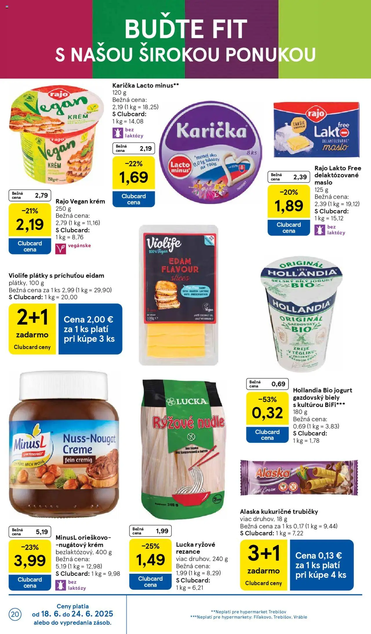 Tesco Hypermarket - leták │ platný od 18.06.2025 | Strana: 20 | Produkty: Jogurt, Eidam, Rezance, Krém