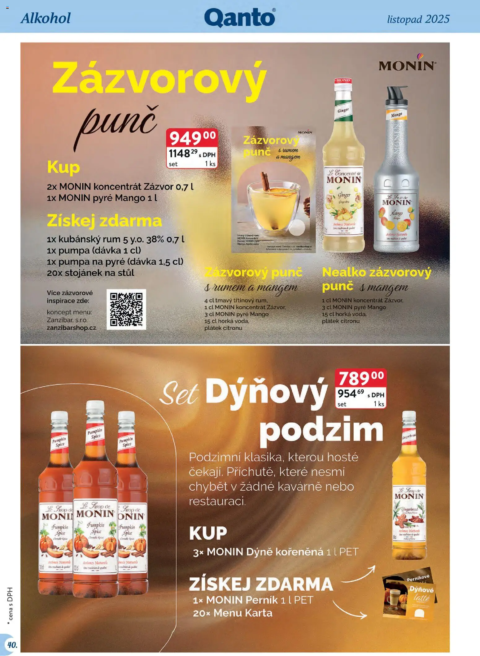 Astur & Qanto - Leták - Velkoobchod 11/2025 od 01.11.2025 | Strana: 40 | Produkty: Mango, Voda, Monin, Dýně