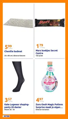 Action folder week 42 - Voorbeeld van een folder van Action, geldig van 15.10.2025 | Pagina: 32 | Producten: Badmat, Koekjes, Mars, Panty