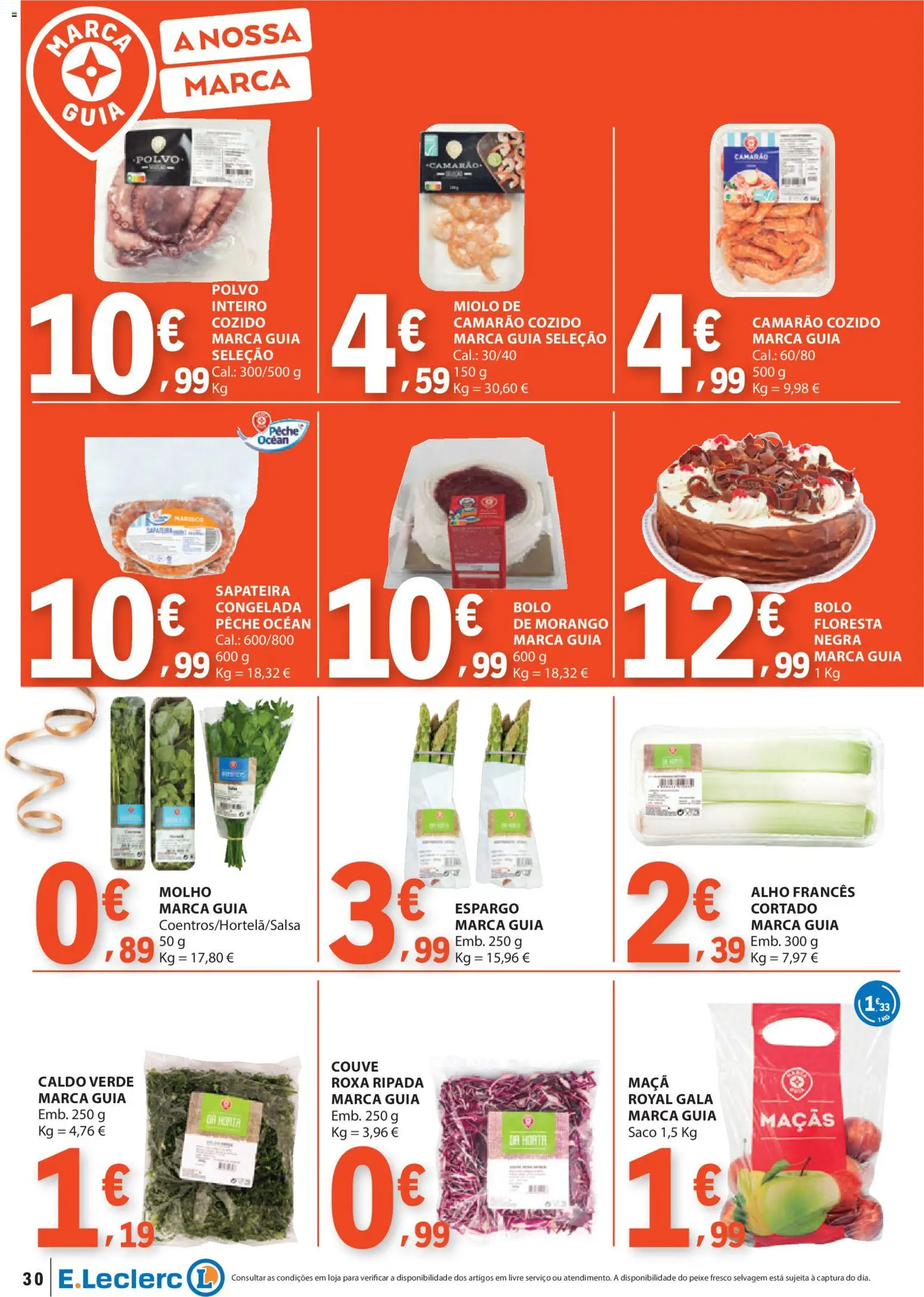 E.Leclerc folheto │ válido de 26.12.2025 | Página: 30 | Produtos: Sapateira, Maçãs, Peixe, Couve