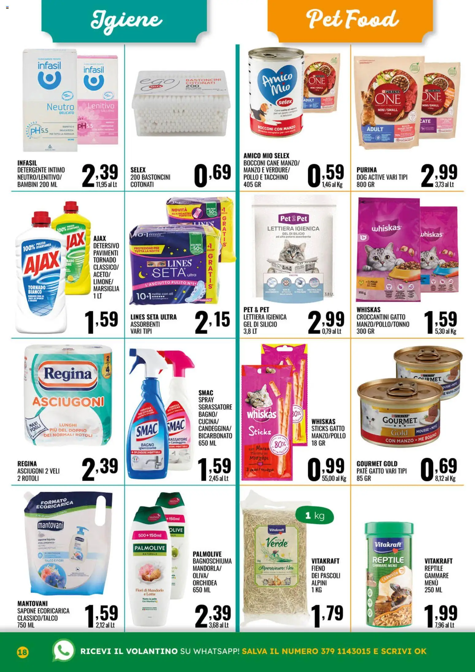 Volantino GECOP del 07.04.2026 | Pagina: 18 | Prodotti: Paté, Detergente intimo, Talco, Bagno