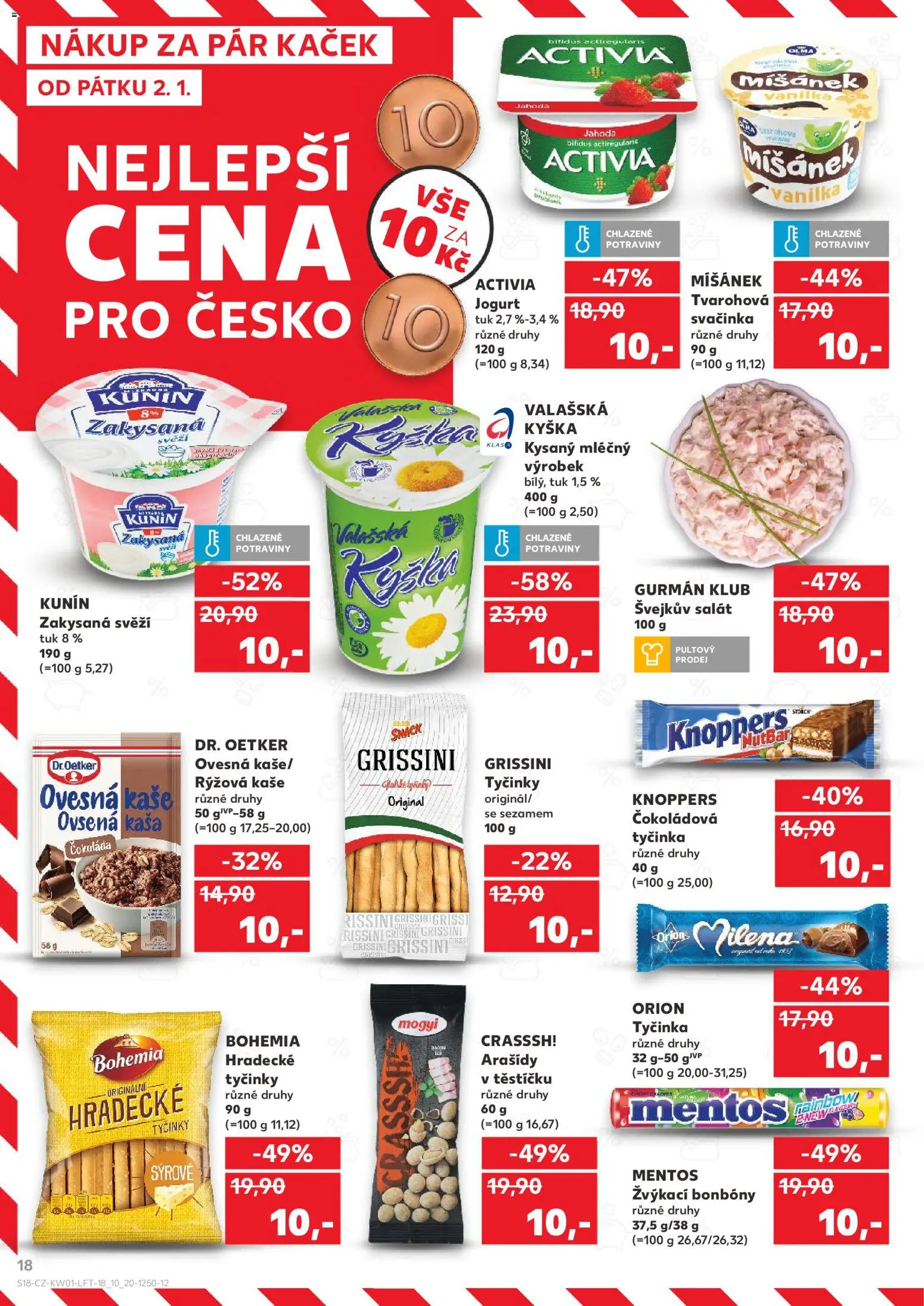 Kaufland leták - Chomutov od 02.01.2026 | Strana: 18 | Produkty: Jogurt, Čokoláda, Potraviny, Kaše