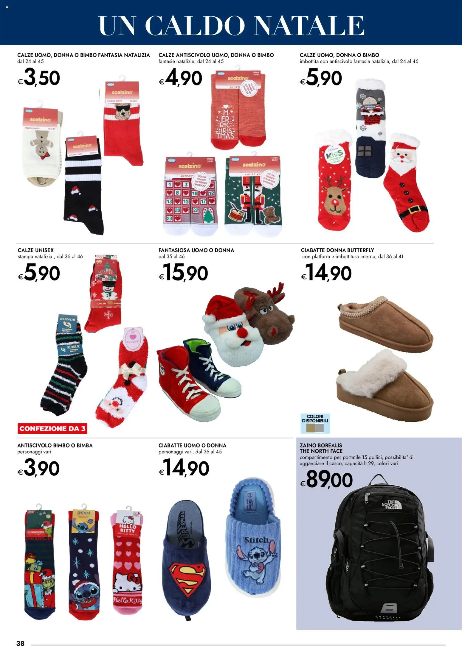 Volantino bennet del 20.11.2025 | Pagina: 38 | Prodotti: Ciabatte, Zaino, The, Stampa