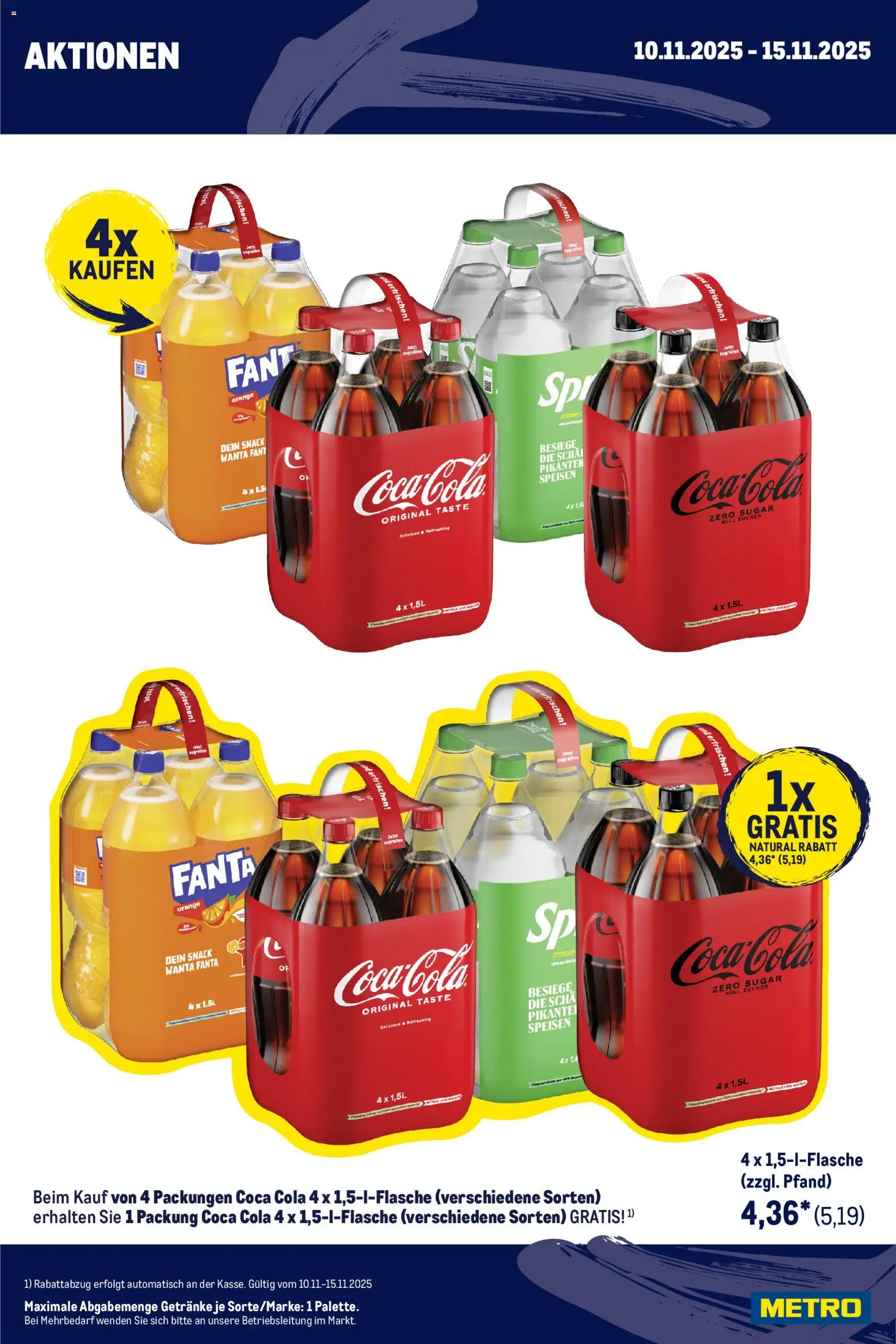 Metro Wochen-Angebote Händler – gültig ab 10.11.2025 | Seite: 4 | Produkte: Coca cola, Fanta, Cola