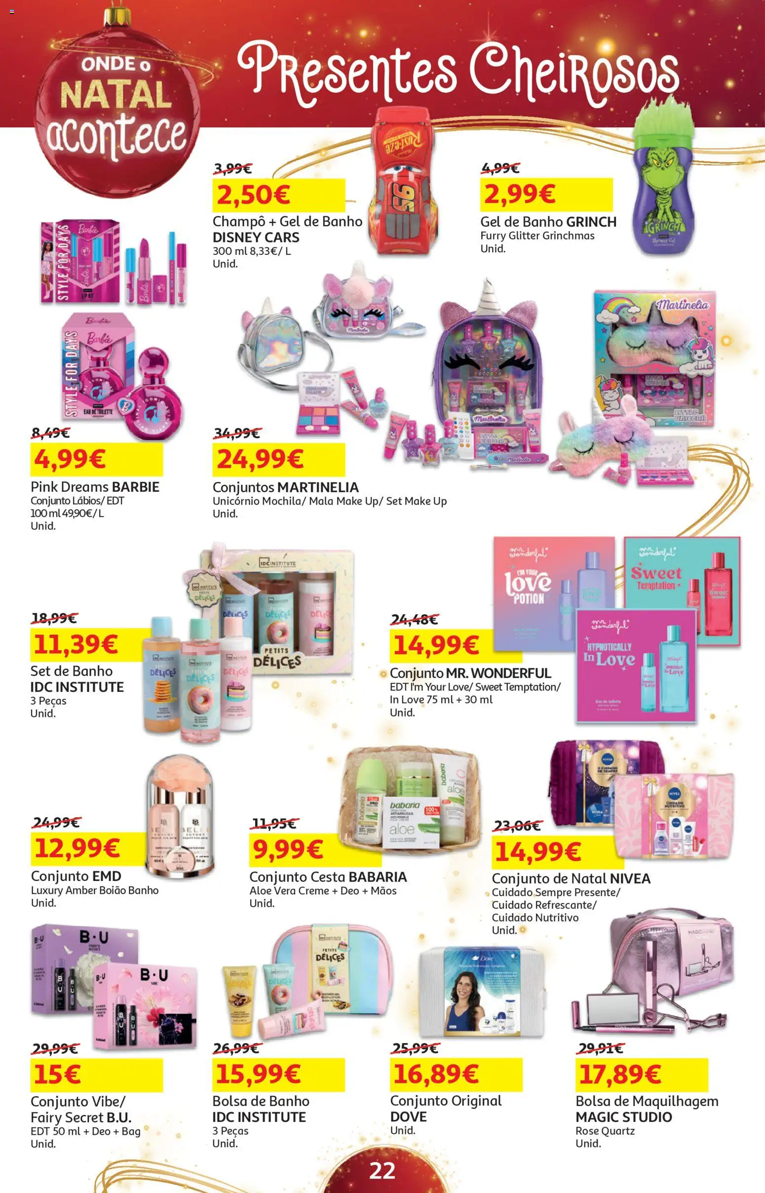 Auchan - Presentes │ válido de 05.12.2025 | Página: 22 | Produtos: Eau de toilette, Maquilhagem, Cesta, Creme