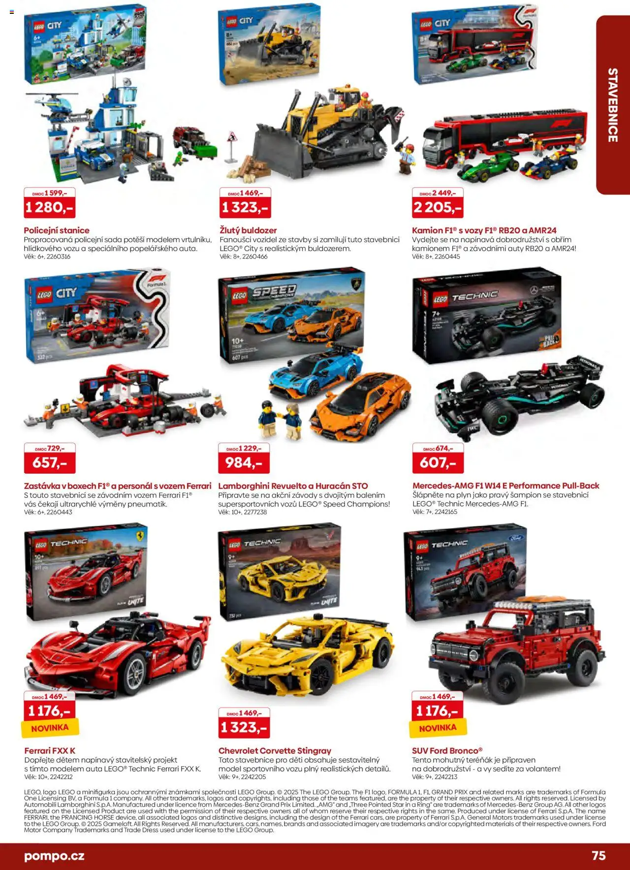 POMPO katalog Vánoce 2025 od 16.10.2025 | Strana: 75 | Produkty: LEGO, Stavebnice, PC, Lego Technic