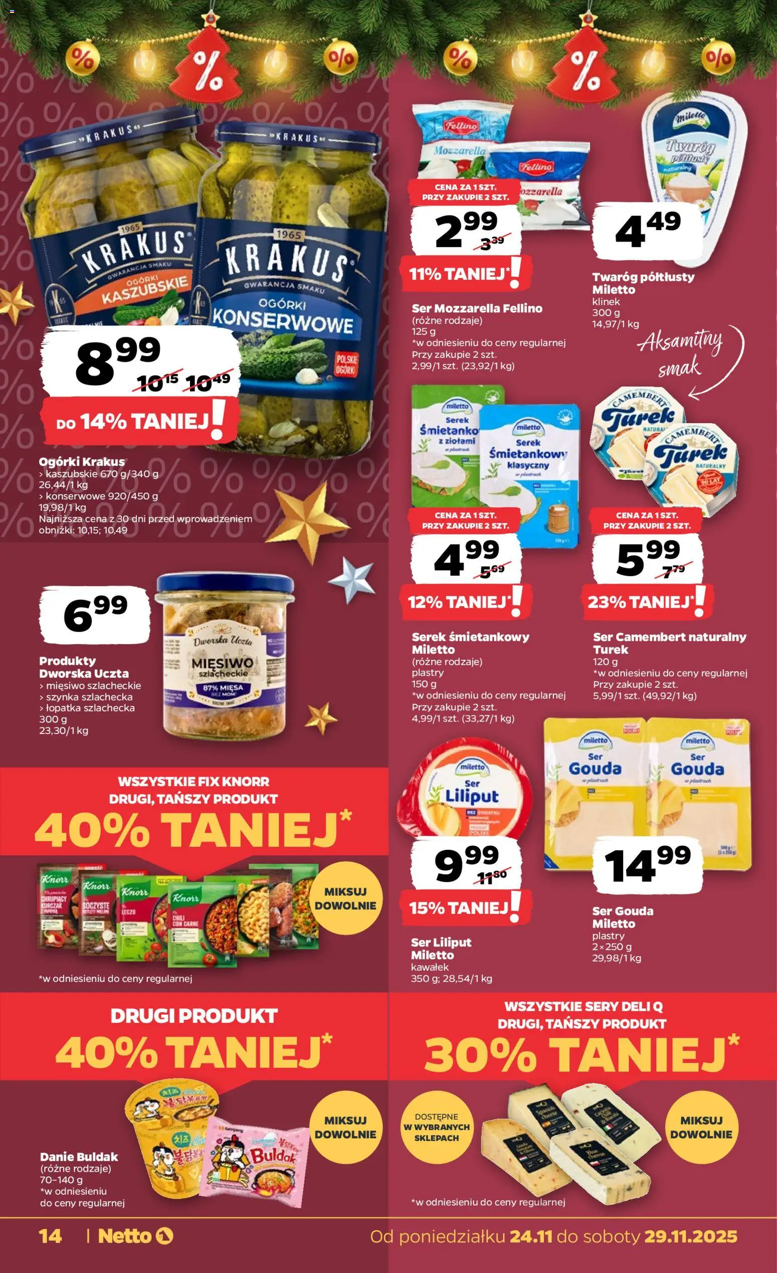 Netto gazetka od 24.11.2025 | Strona: 14 | Produkty: Serek, Camembert, Sery, Twaróg