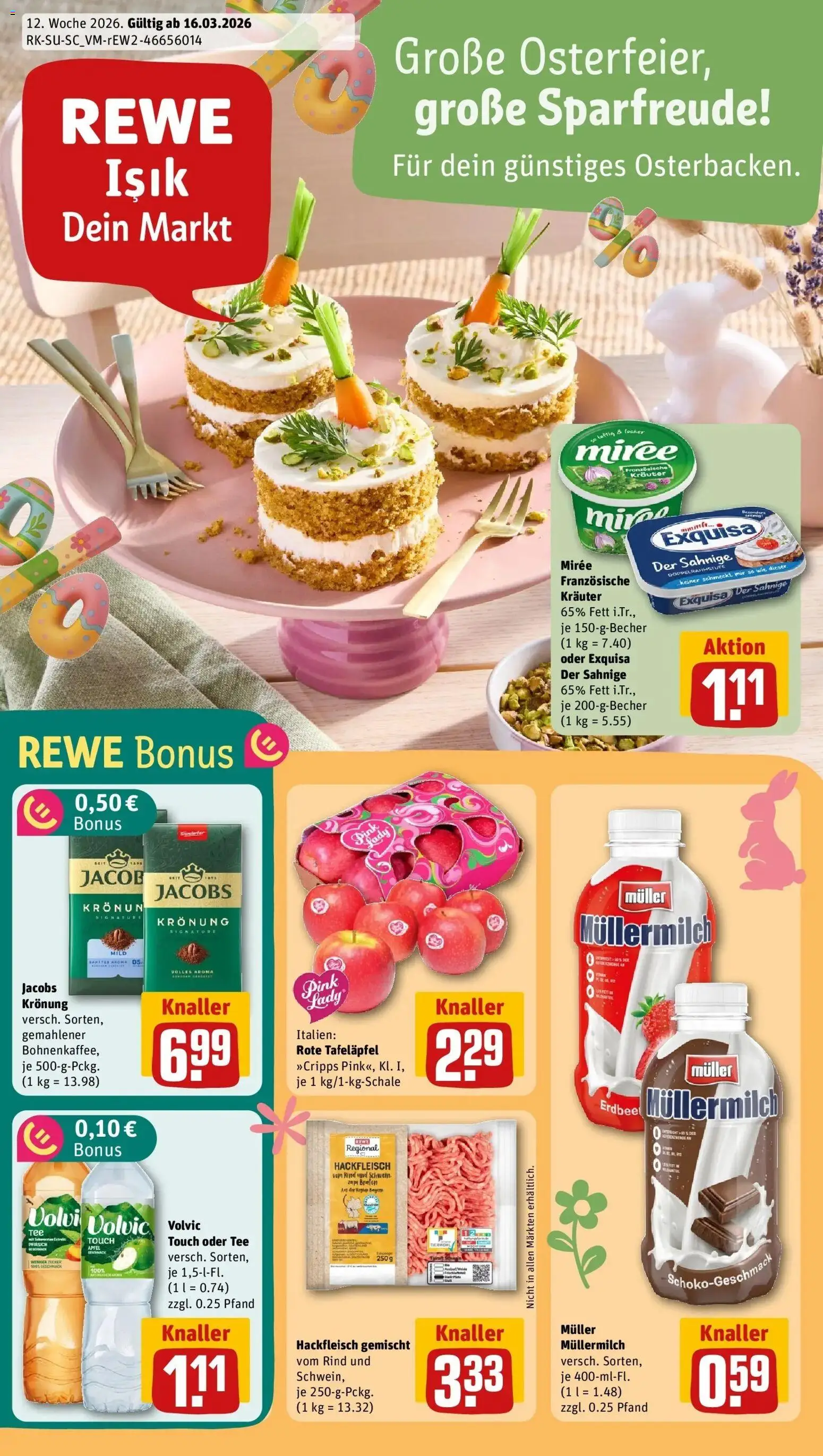 Rewe Prospekt München	 – gültig ab 15.03.2026 | Seite: 1 | Produkte: Äpfel, Volvic touch, Zucker, Pfirsich