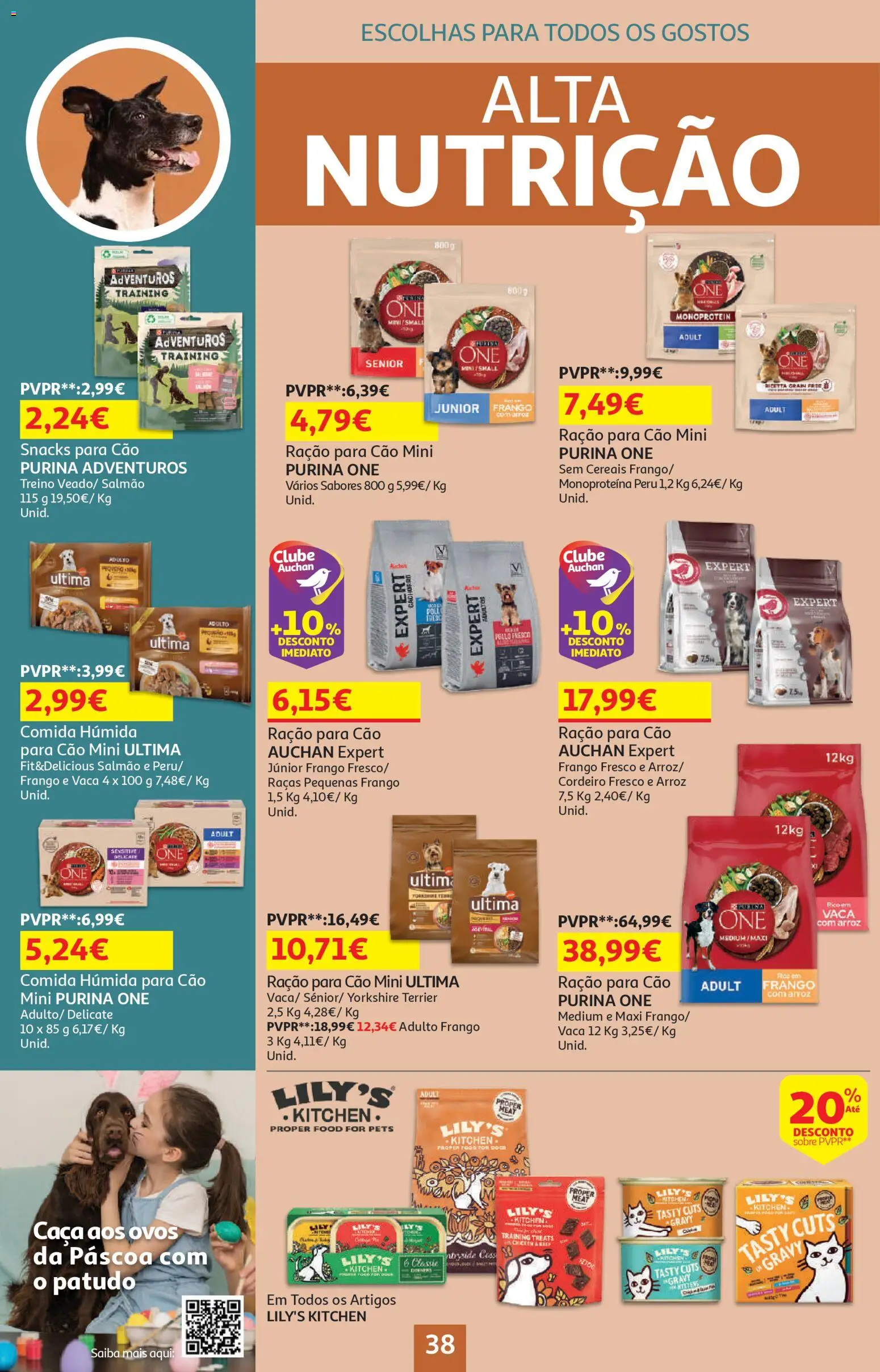 Auchan - Páscoa │ válido de 13.03.2026 | Página: 38 | Produtos: Purina one, Peru, Ovos, Arroz