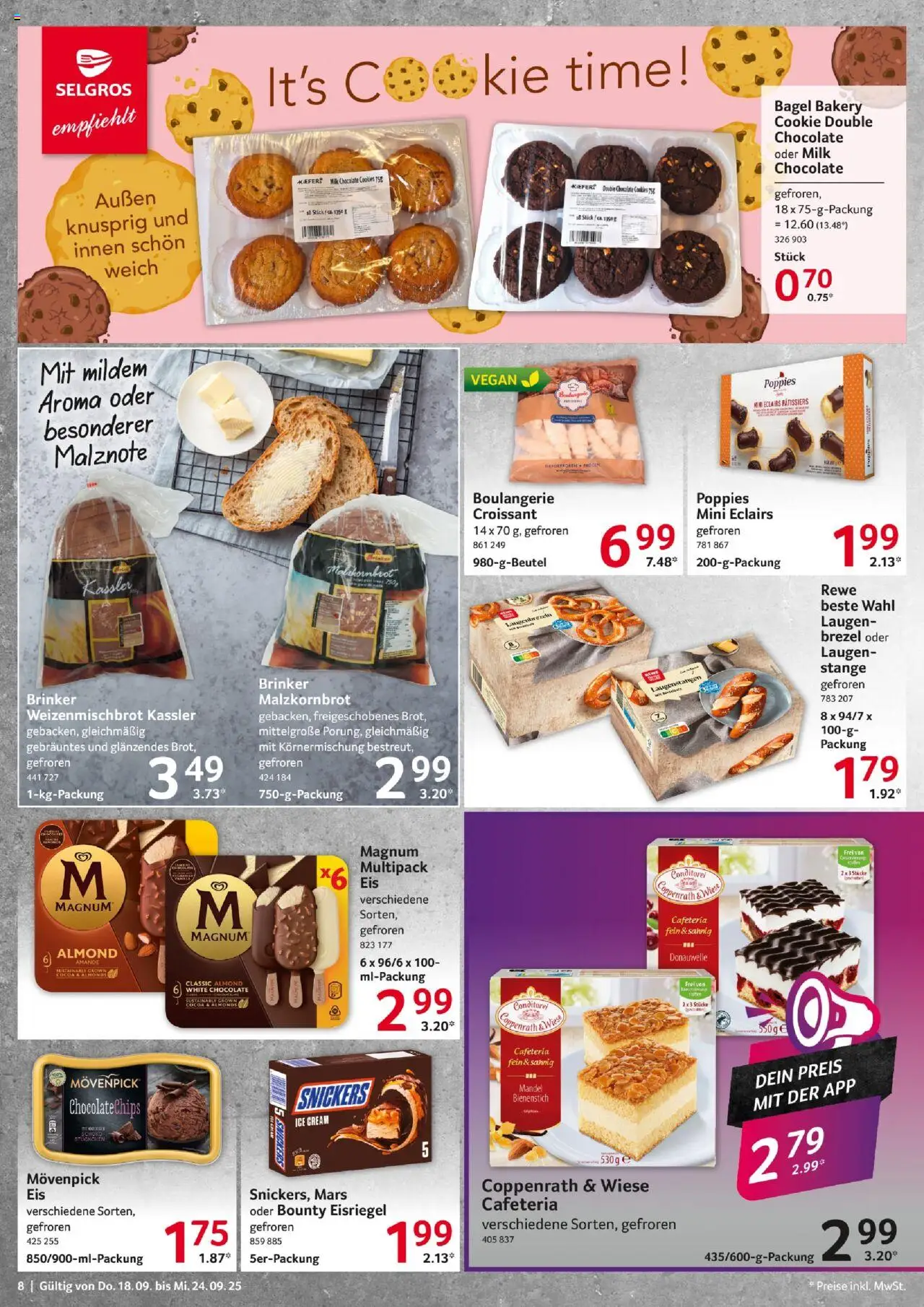 Selgros Prospekt 	 – gültig ab 18.09.2025 | Seite: 8 | Produkte: Snickers, Mars, Croissant