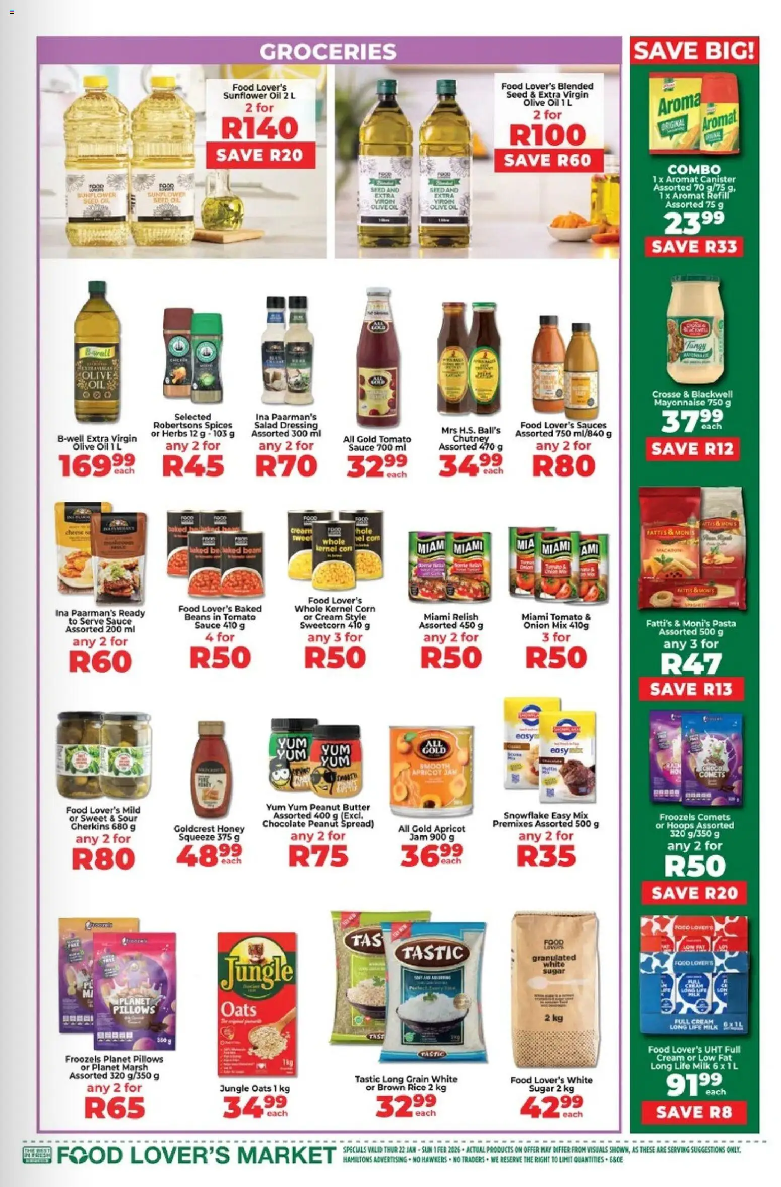 New Food Lover's Market catalogue – valid from 22.01.2026 | Page: 13 | Products: Chutney, Oats, Chocolate, Sugar