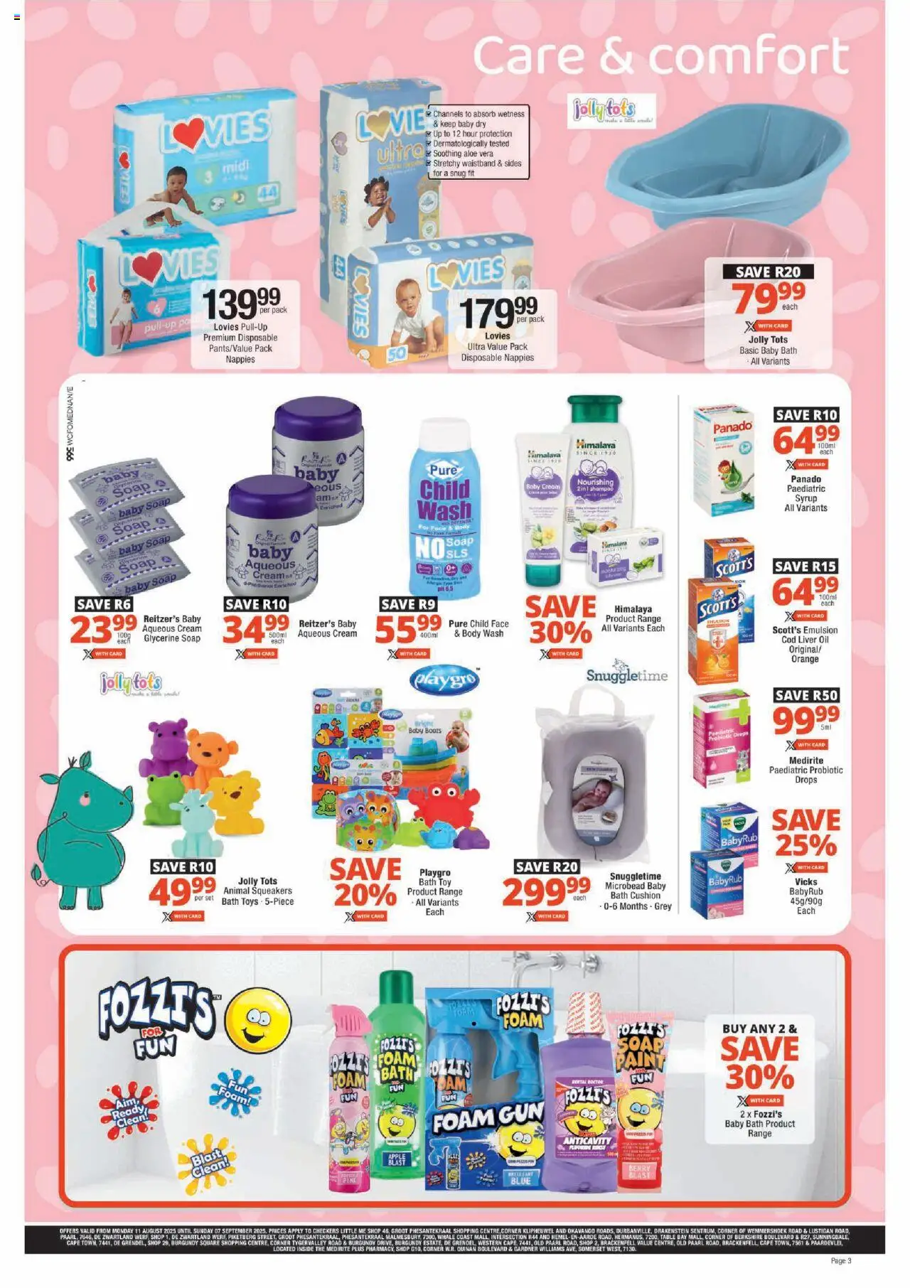 Checkers Western Cape - Little Me August Promotion │ valid from 11.08.2025 | Page: 3 | Products: Bath, Syrup, Foam, Body wash