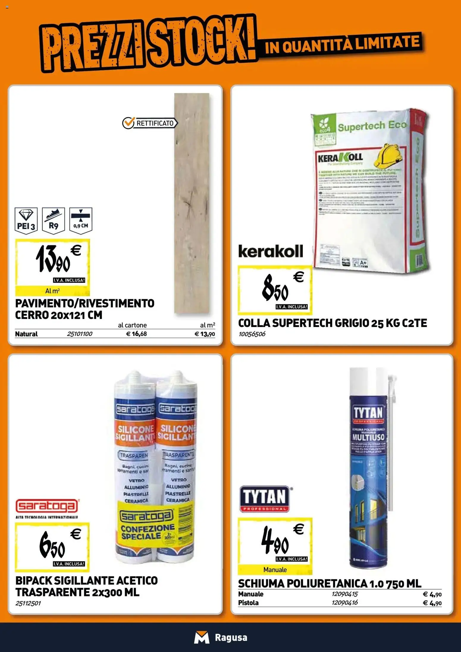 Volantino TECNOMAT del 22.01.2026 | Pagina: 14 | Prodotti: Piastrelle, Colla, Silicone, Alluminio