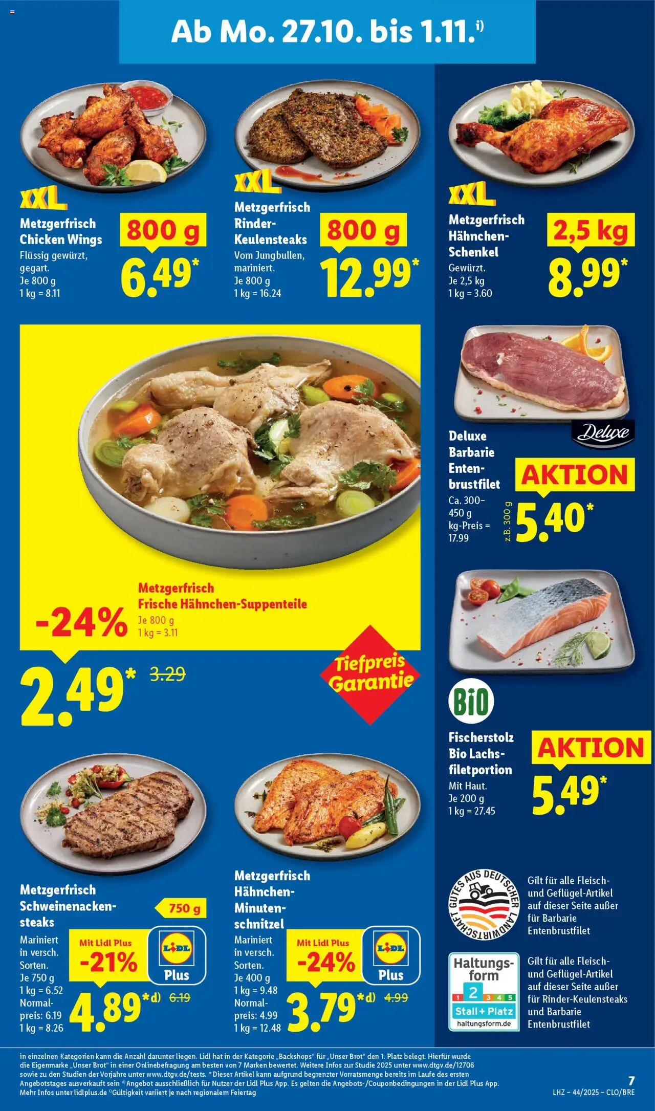 Lidl Prospekt Hohenkirchen – gültig ab 27.10.2025 | Seite: 19 | Produkte: Schweinenacken, Schnitzel, Lachs, Fleisch