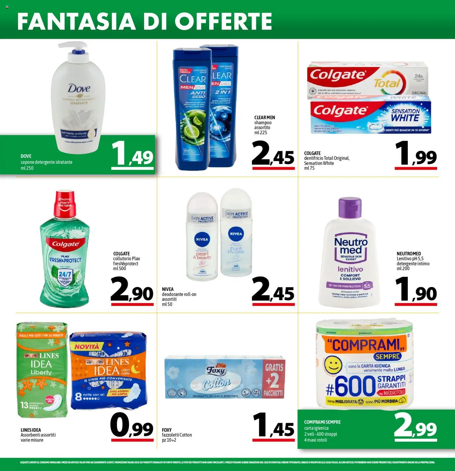 Volantino A&O del 27.11.2025 | Pagina: 14 | Prodotti: Carta igienica, Deodorante, Dentifricio, Detergente