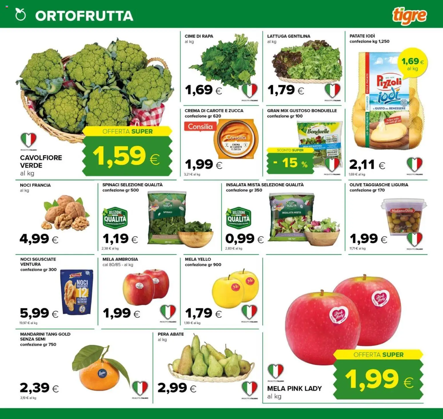 Volantino Tigre del 28.01.2026 | Pagina: 5 | Prodotti: Mandarini, Insalata, Olive, Zucca