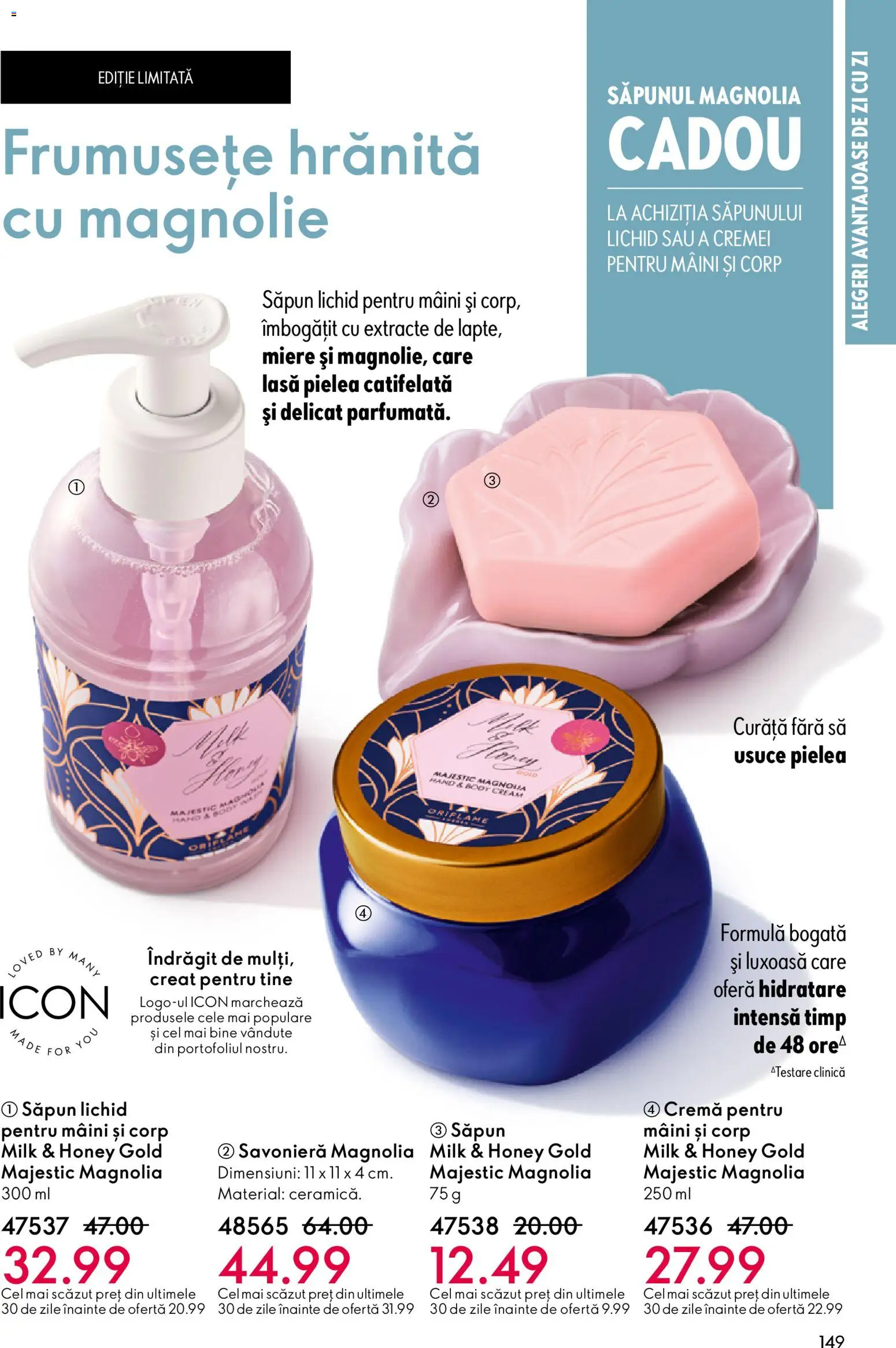 Noul catalog Oriflame – valabil de la 23.12.2025 | Pagină: 149 | Produse: Body, Cremă, Săpun, Săpun lichid