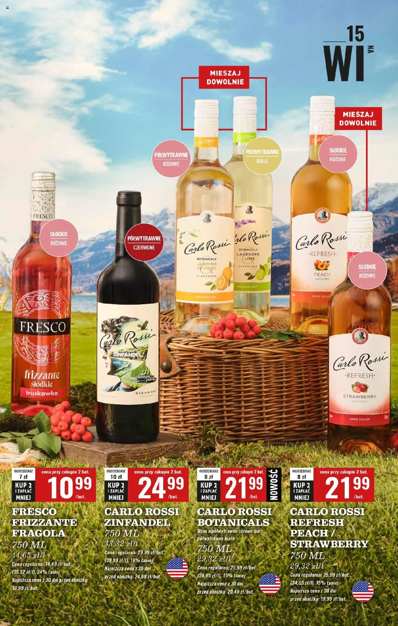 Biedronka gazetka - Czas na toast od 22.09.2025 | Strona: 15 | Produkty: Wino, Fresco, Carlo Rossi