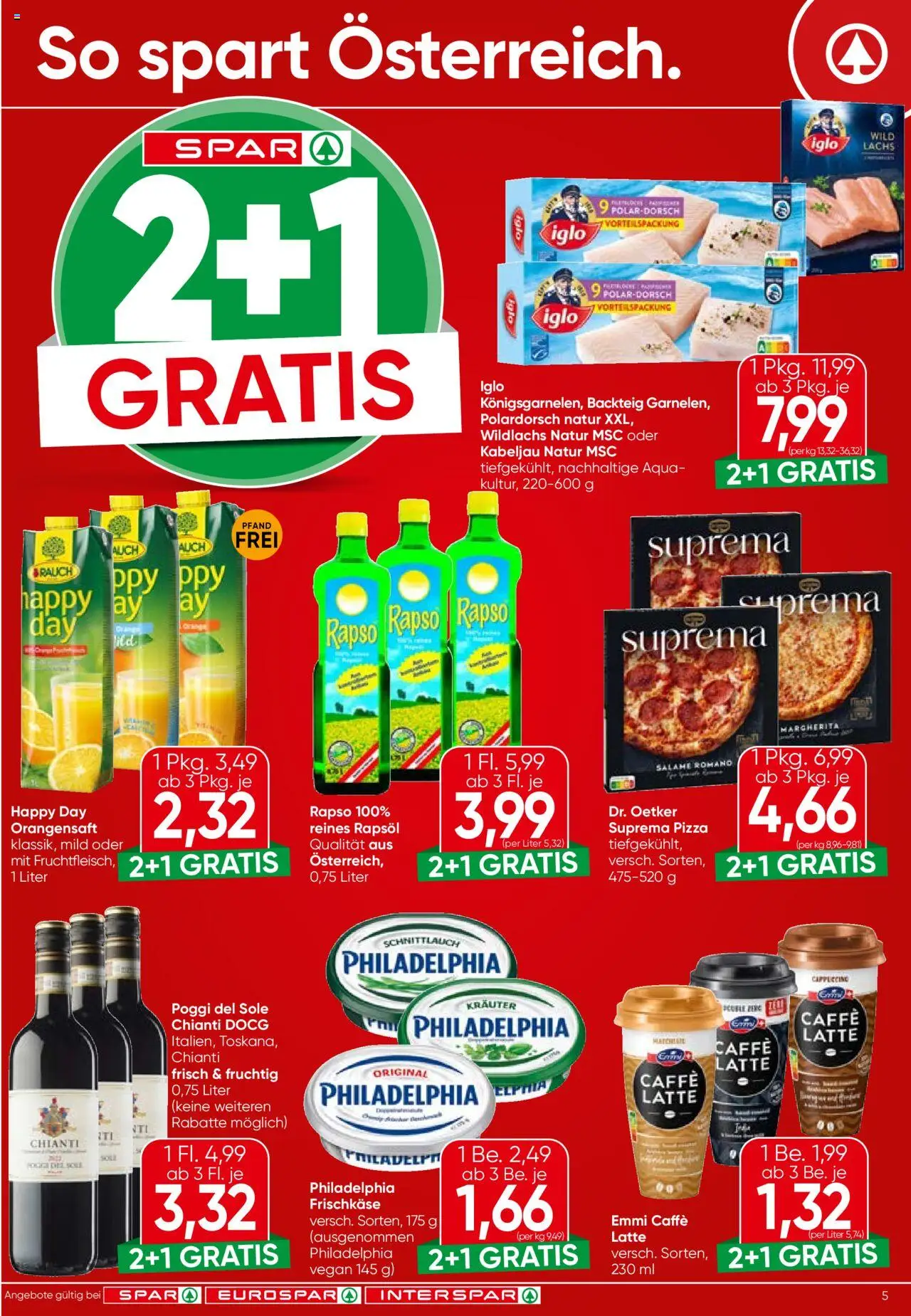 Spar Flugblatt - Vorarlberg gültig ab 11.09.2025 | Seite: 5 | Produkte: Pizza