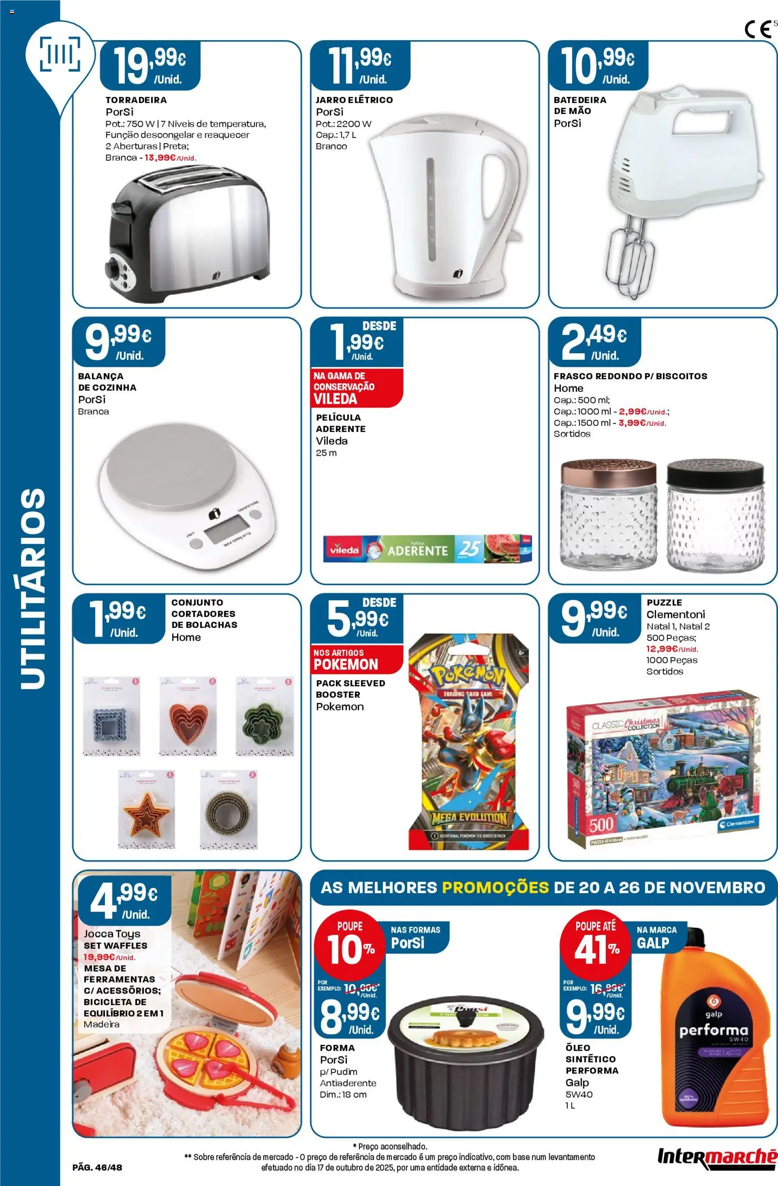 Intermarché folheto │ válido de 20.11.2025 | Página: 46 | Produtos: Batedeira, Pudim, Base, Óleo