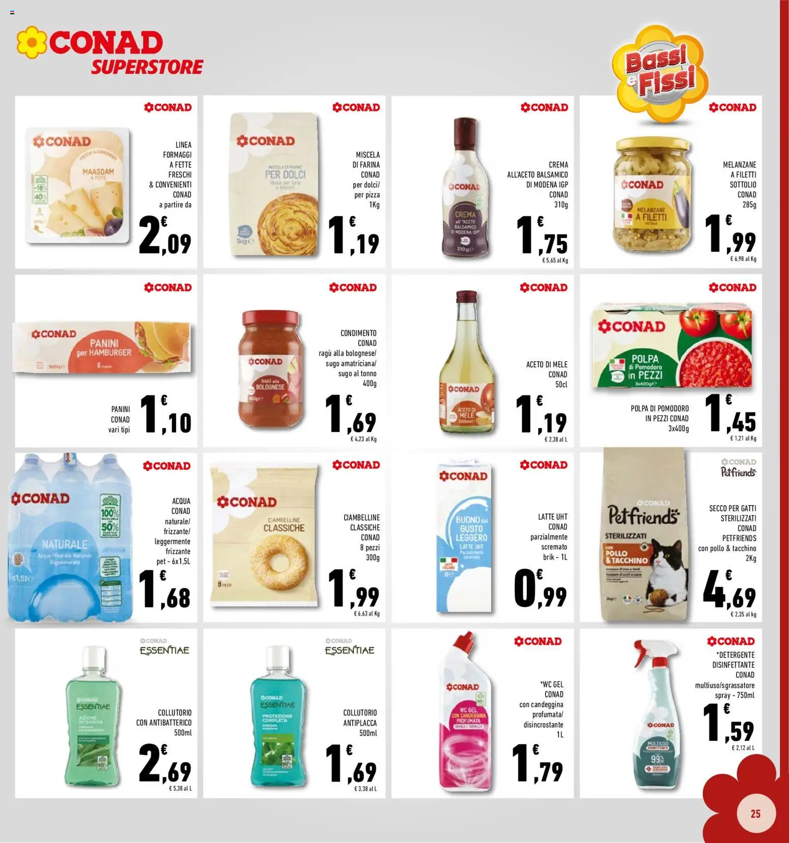 Volantino Conad del 19.11.2025 | Pagina: 25 | Prodotti: Mele, Aceto, Hamburger, WC