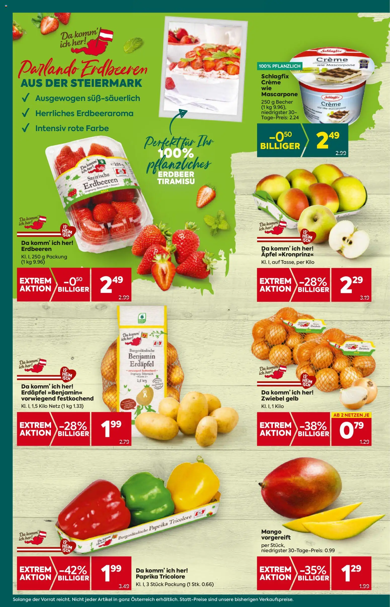Billa Plus - Salzburg gültig ab 30.10.2025 | Seite: 10 | Produkte: Erdbeeren, Mango, Creme, Äpfel