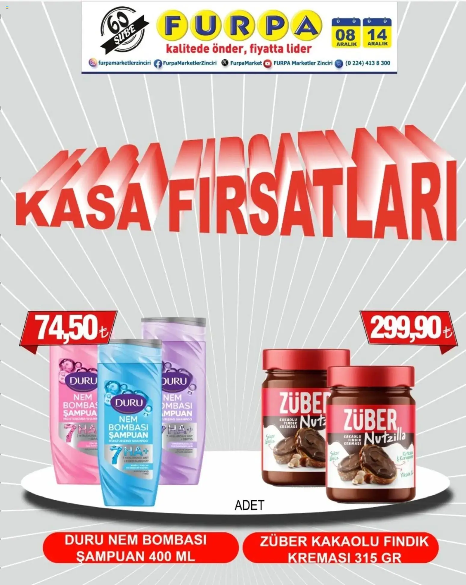 Furpa Kasa Fırsatları - 08.12.2025 tarihinden itibaren geçerlidir | Sayfa: 1 | Ürünler: Şampuan, Fındık, Kasa