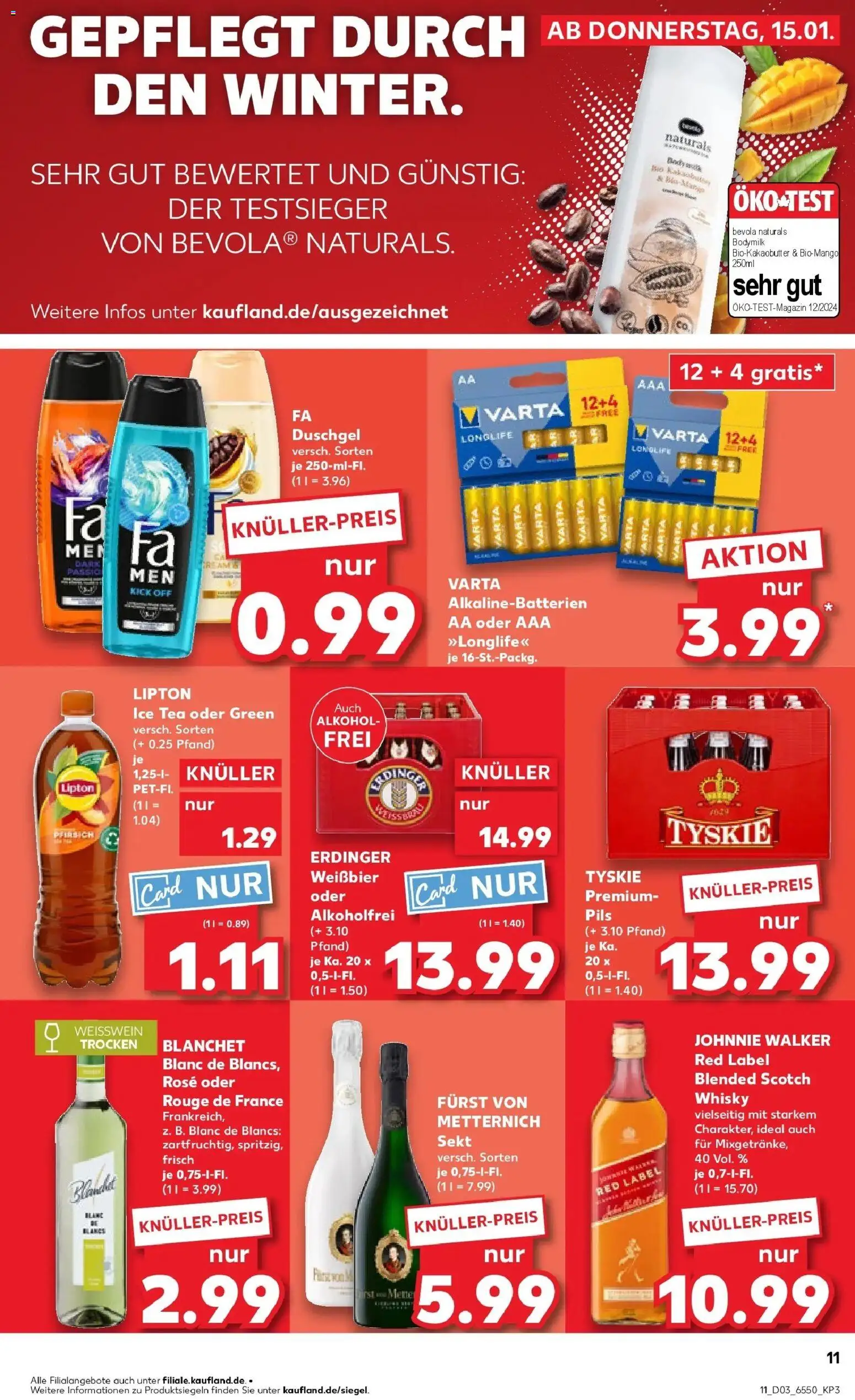 Kaufland prospekt Northeim	 – gültig ab 15.01.2026 | Seite: 11 | Produkte: Erdinger, Weißwein, Sekt, Weißwein trocken