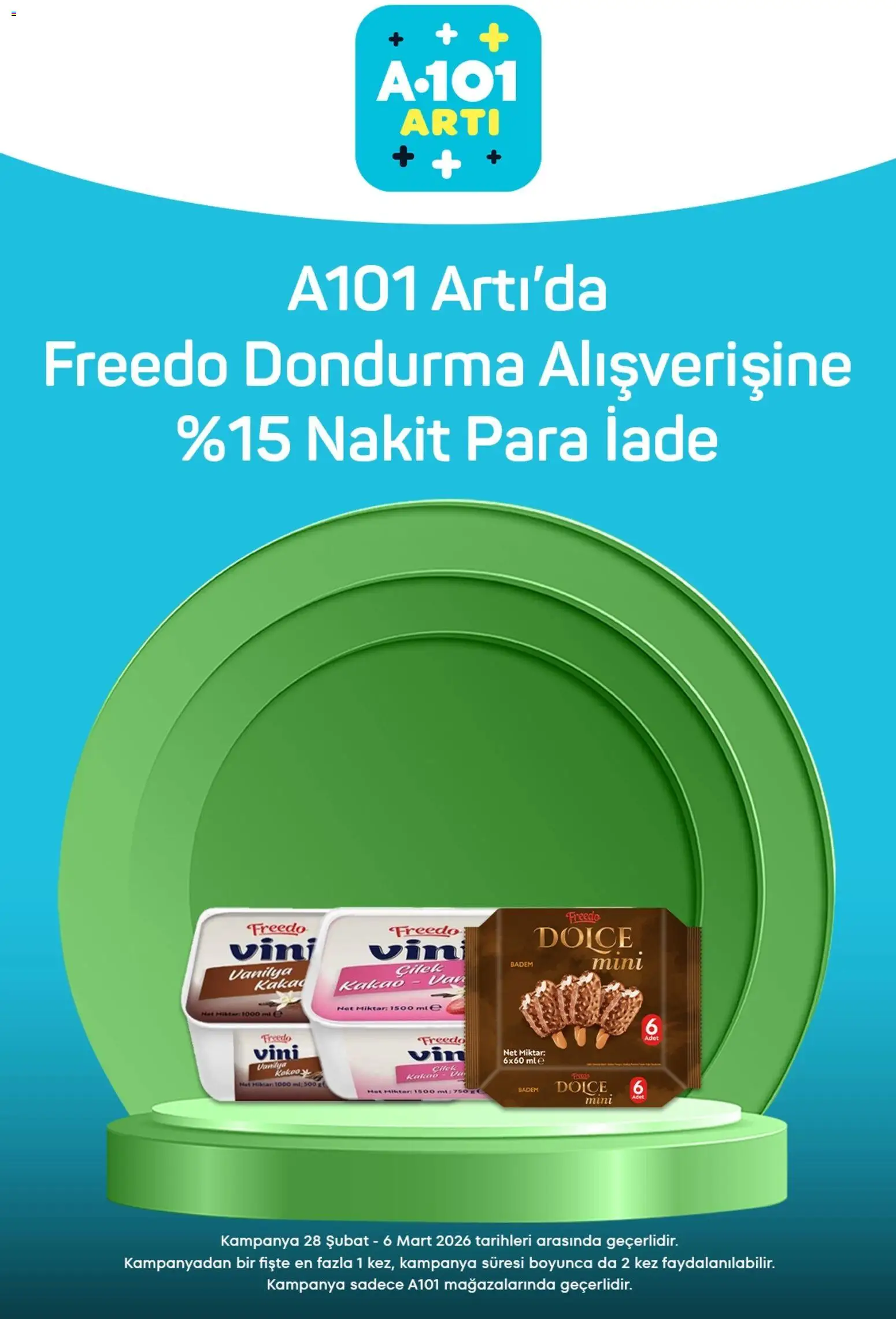 A101 - Arti - 28.02.2026 tarihinden itibaren geçerlidir | Sayfa: 5 | Ürünler: Çilek, Badem, Dondurma