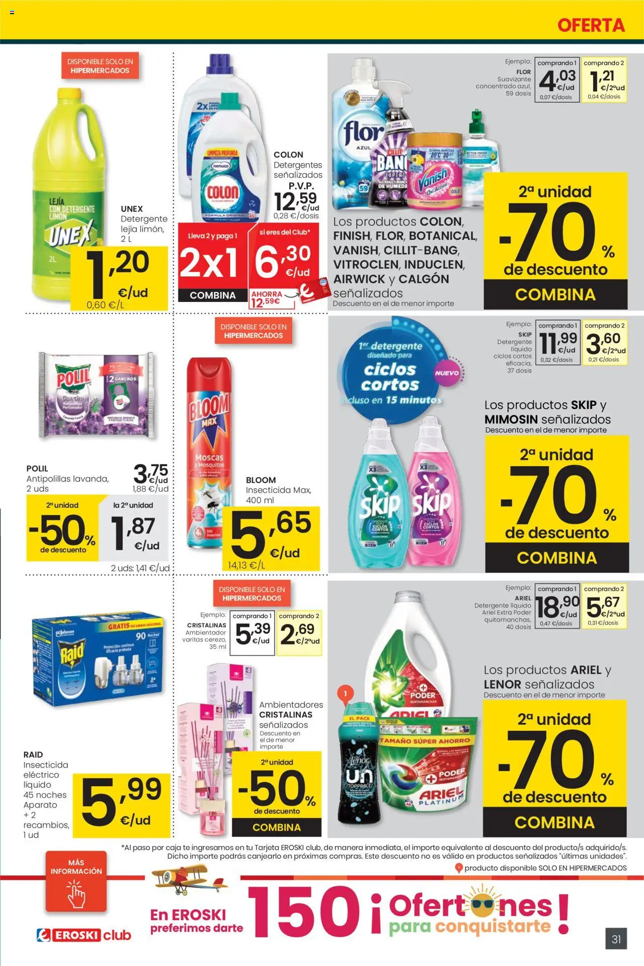 Eroski folleto │ válido desde el 29.05.2025 | Página: 31 | Productos: Quitamanchas, Detergente, Detergente líquido, Caja