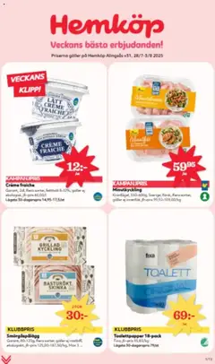 Hemköp - erbjudanden - Förhandsvisning av reklamblad från butik Hemköp aktuell från 28.07.2025