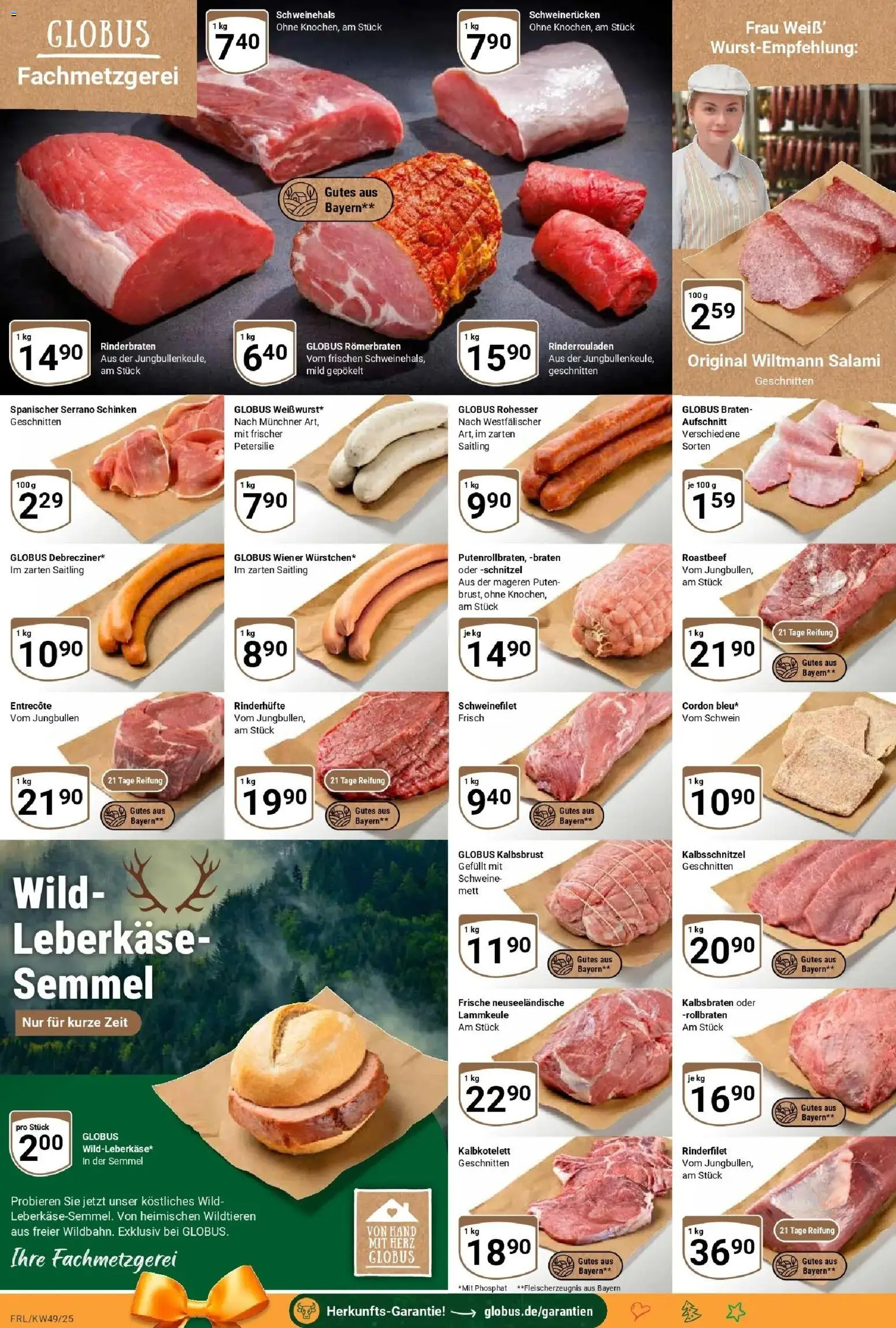 Globus prospekt Freilassing	 – gültig ab 01.12.2025 | Seite: 11 | Produkte: Rinderbraten, Petersilie, Serrano schinken, Schinken