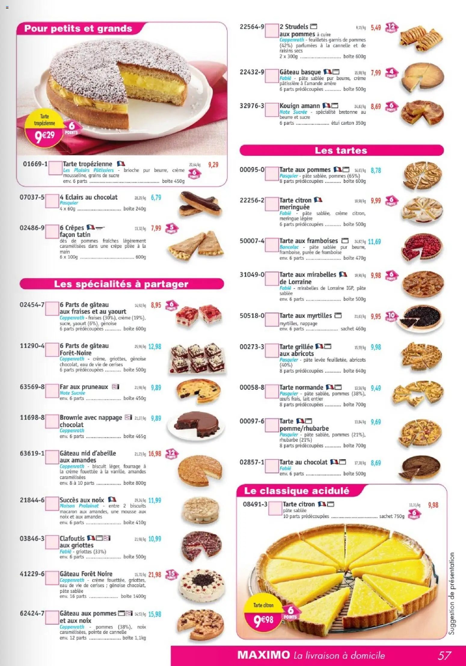 {H1} | Page: 57 | Produits: Lait entier, Mousse, Chocolat, Pommes