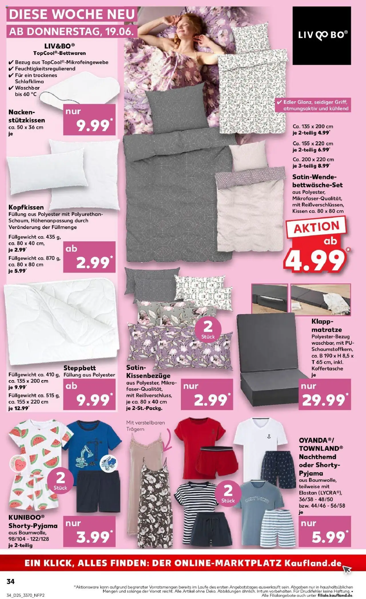 Kaufland prospekt Schwerin	 - gültig ab dem 22.06.2025 | Seite: 47 | Produkte: Matratze, Kissen, Kopfkissen, Pyjama