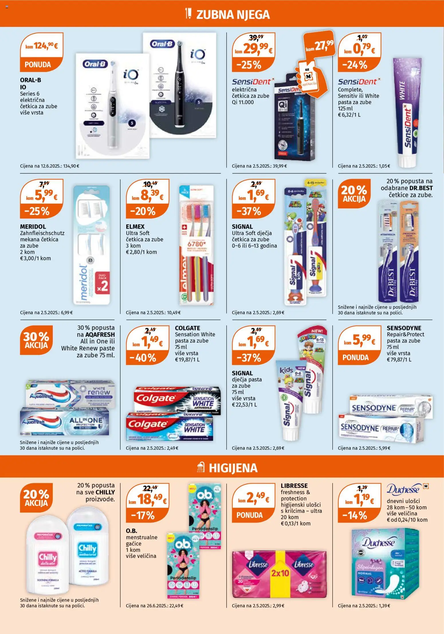 Müller katalog | vrijedi od 02.03.2026 | Stranica: 6 | Proizvodi: Električna četkica za zube, Higijenski ulošci, Četkica za zube, Sensodyne