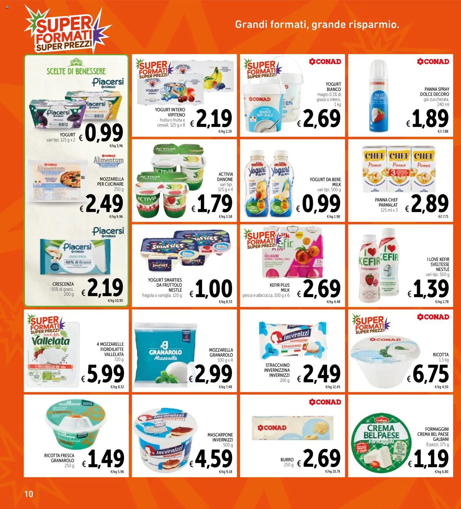 Volantino Spazio Conad del 03.02.2026 | Pagina: 10 | Prodotti: Yogurt, Frutta, Burro, Stracchino