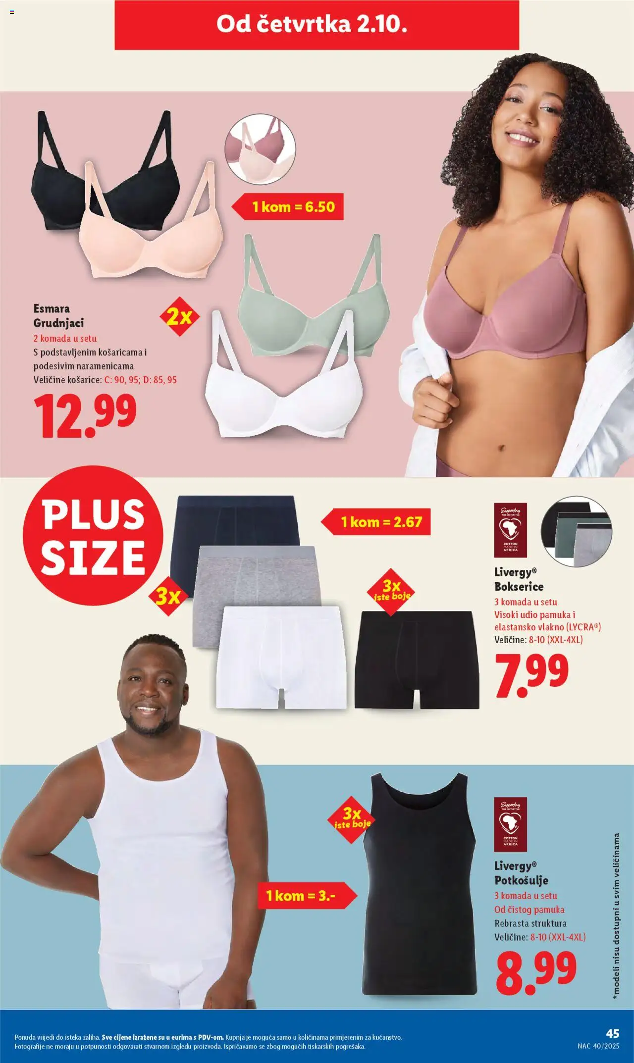 Lidl katalog | vrijedi od 29.09.2025 | Stranica: 45 | Proizvodi: Bokserice