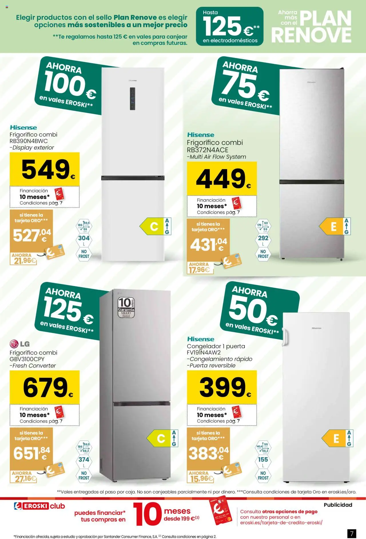 Eroski - Ahorra más con el Plan Renove │ válido desde el 18.09.2025 | Página: 7 | Productos: Té, Congelador, Combi