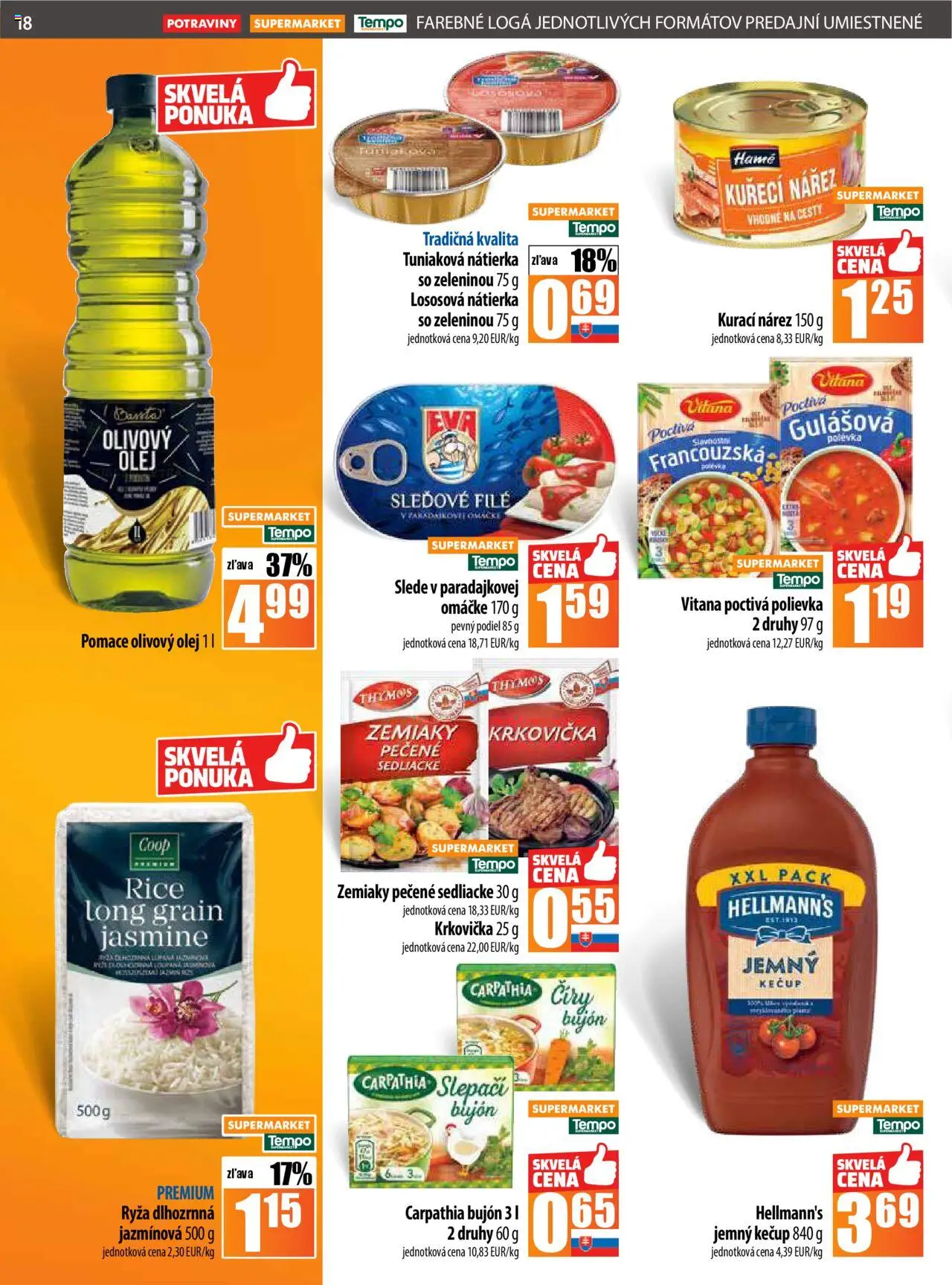 COOP Jednota leták │ platný od 31.07.2025 | Strana: 18 | Produkty: Bujón, Olivový olej, Krkovička, Zemiaky