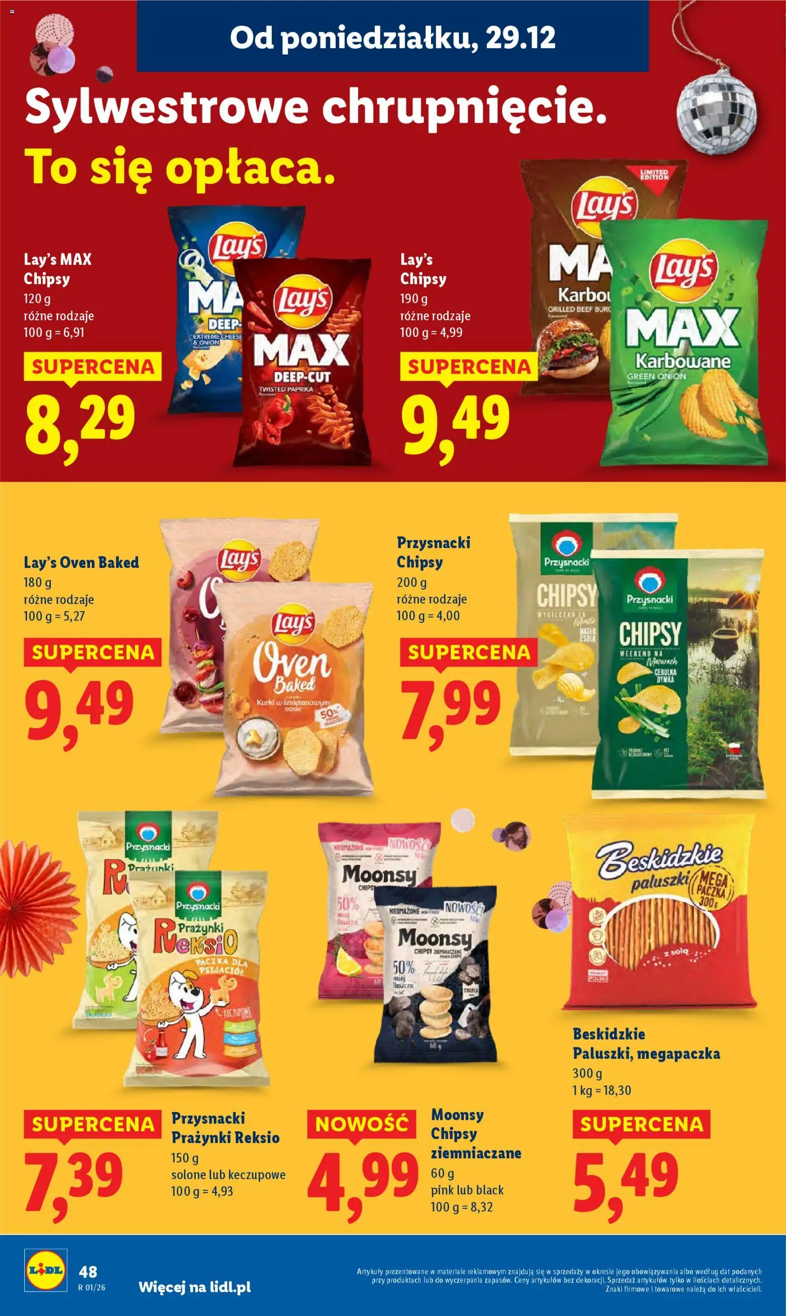 Lidl Gazetka od 29.12.2025 | Strona: 48 | Produkty: Chipsy, Paluszki