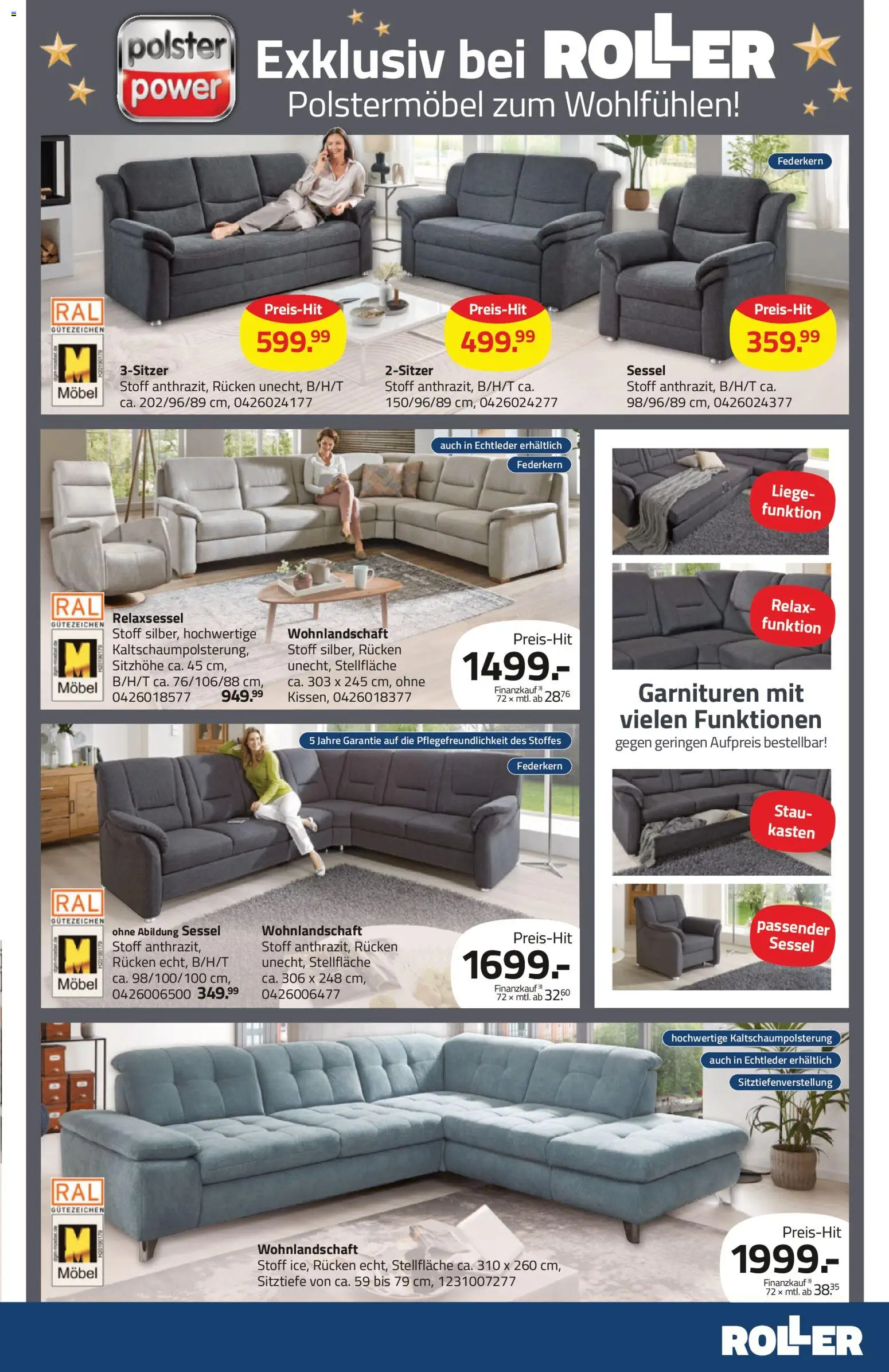 Roller Prospekt 	 – gültig ab 07.12.2025 | Seite: 7 | Produkte: Wohnlandschaft, Relaxsessel, Sessel, Liege