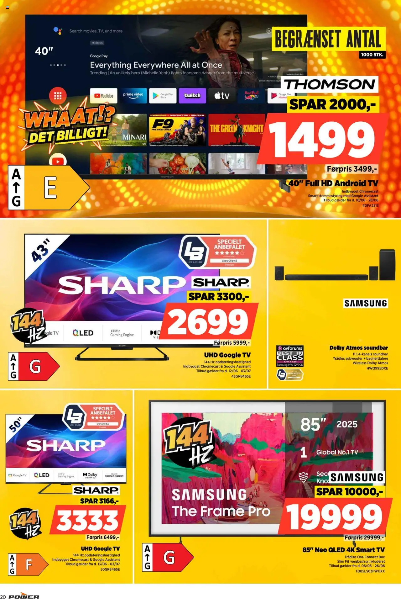Power Tilbudsavis gyldig fra 20.06.2025 | Side: 20 | Produkter: Soundbar, Smart TV, TV, Video