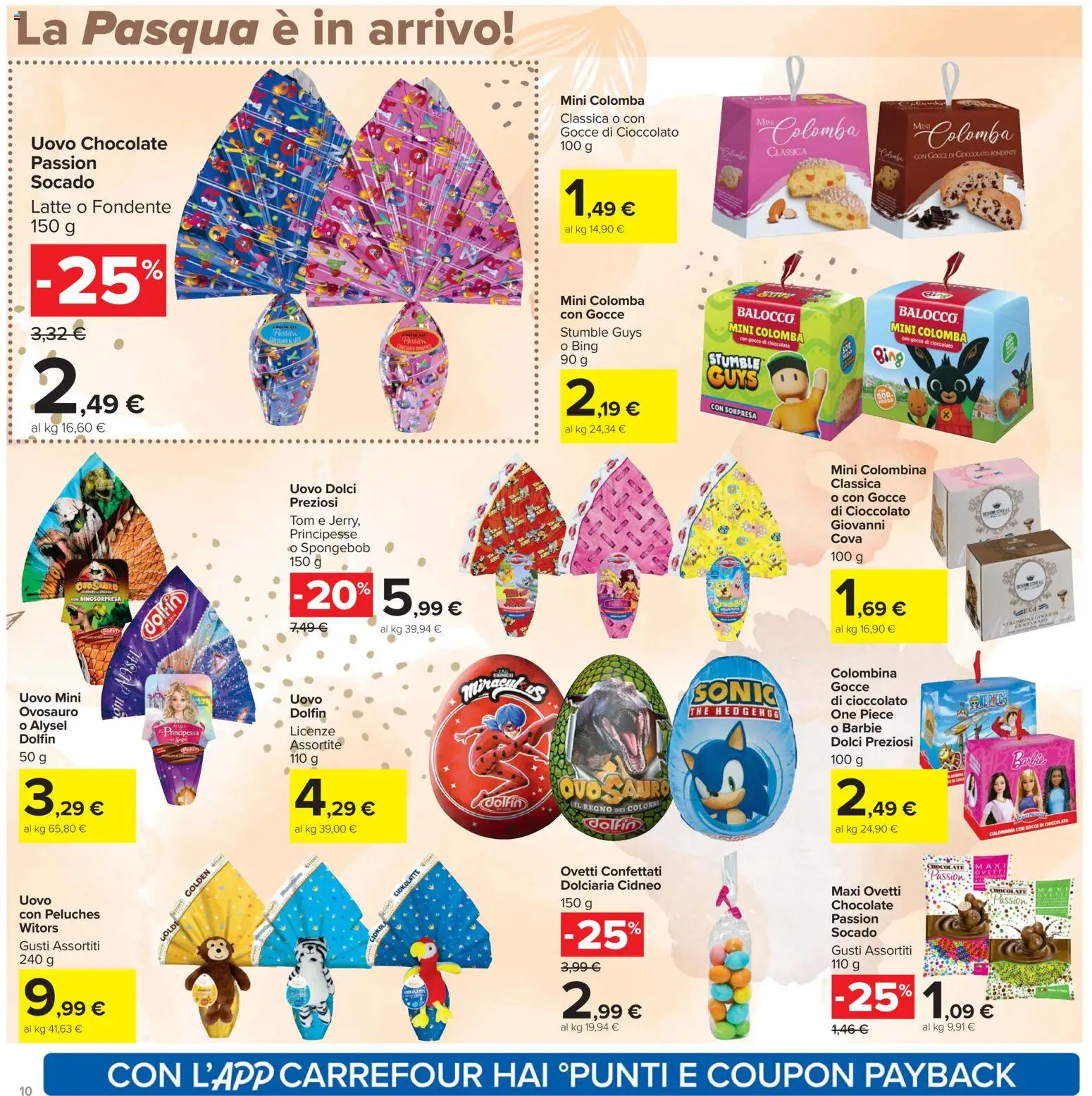 Volantino Carrefour del 02.03.2026 | Pagina: 10 | Prodotti: Cioccolato, Gin, Latte, The