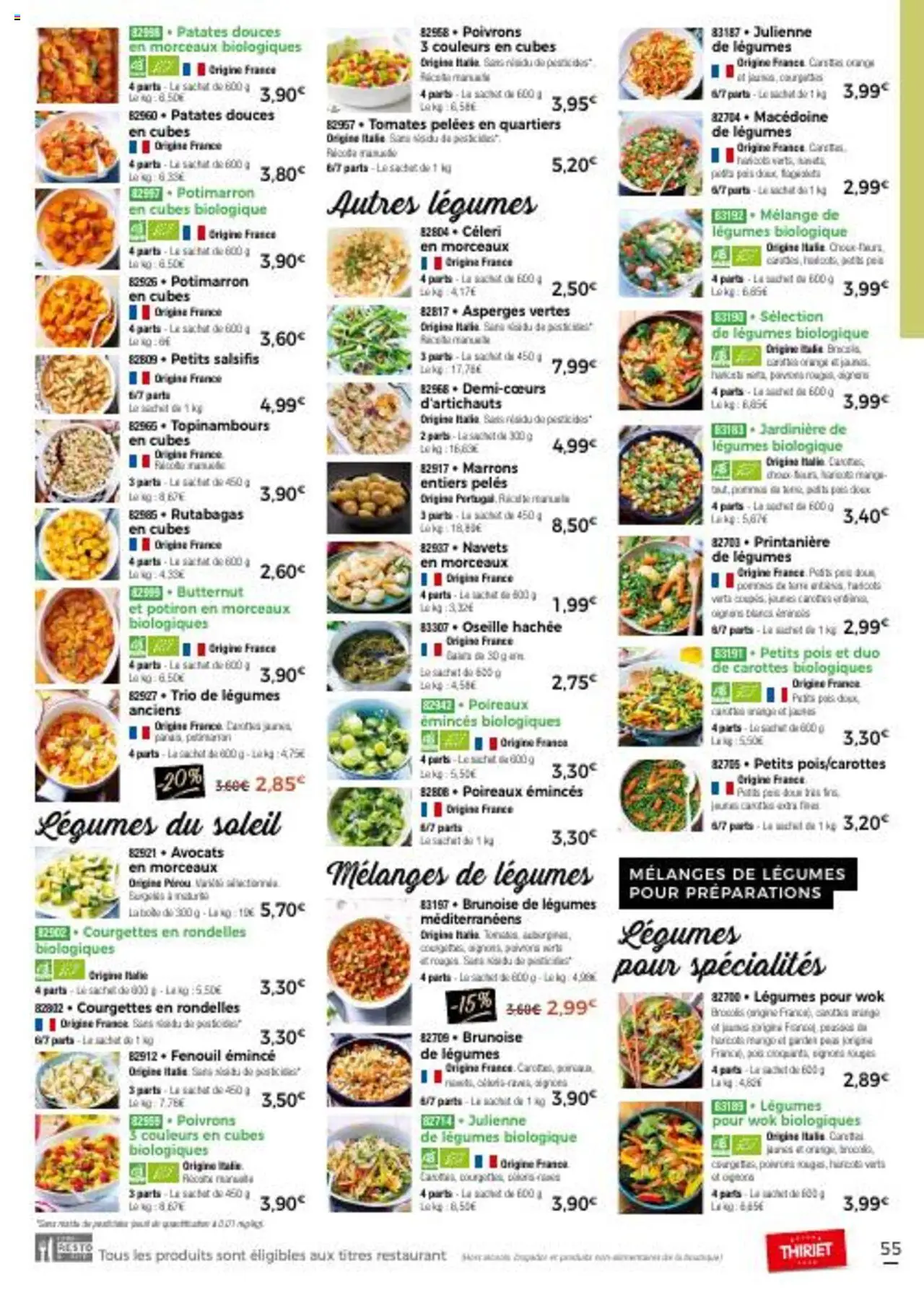  | Page: 55 | Produits: Carottes, Potiron, Salsifis, Pois