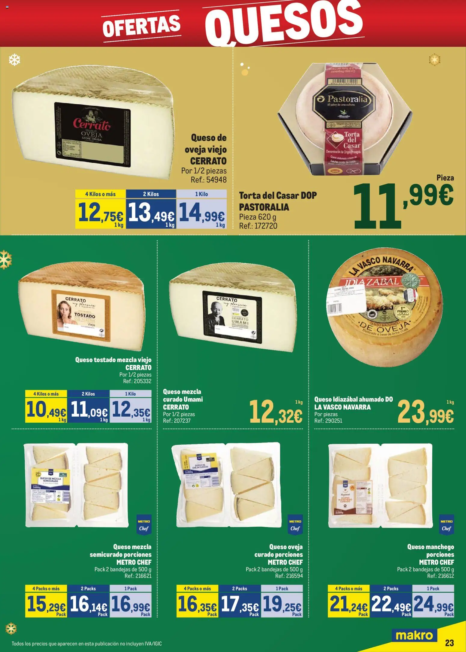 Makro - Precios Especial Sur │ válido desde el 09.12.2025 | Página: 23 | Productos: Queso de oveja, Leche, Queso