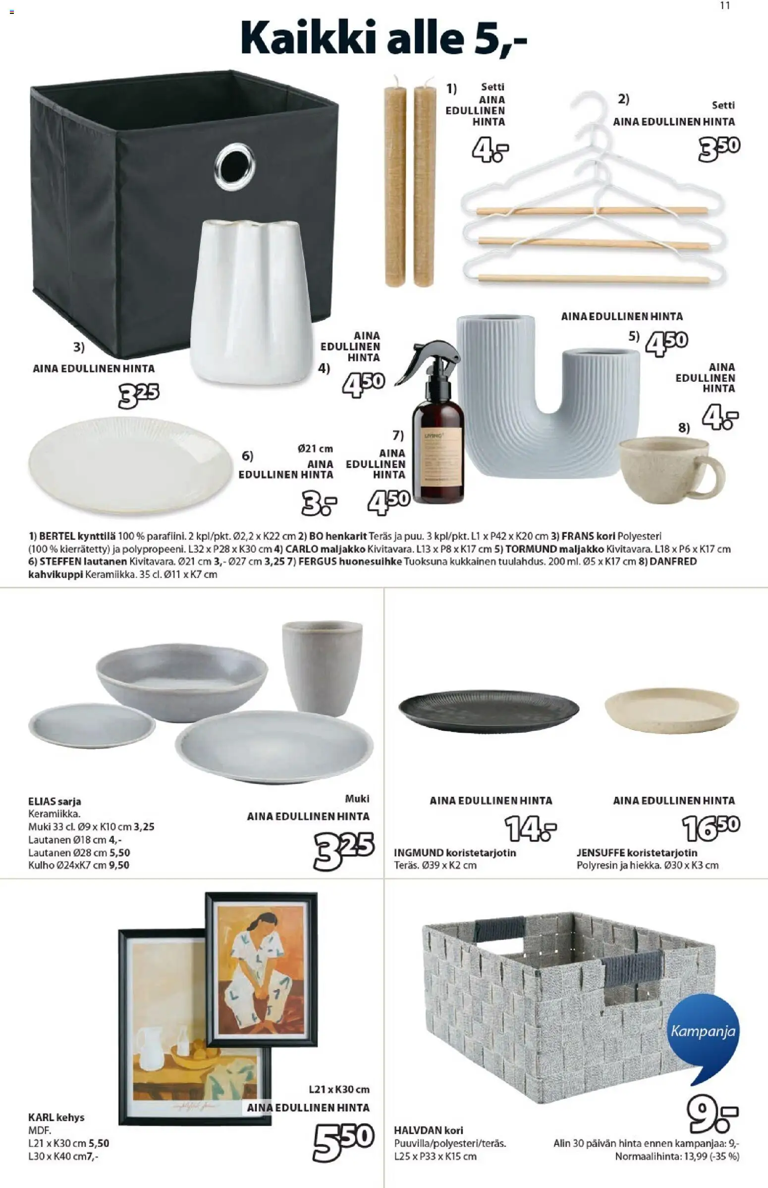 JYSK - Tarjoukset – voimassa 15.01.2026 alkaen | Sivu: 11 | Tuotteet: Muki, Kori, Maljakko, Lautanen
