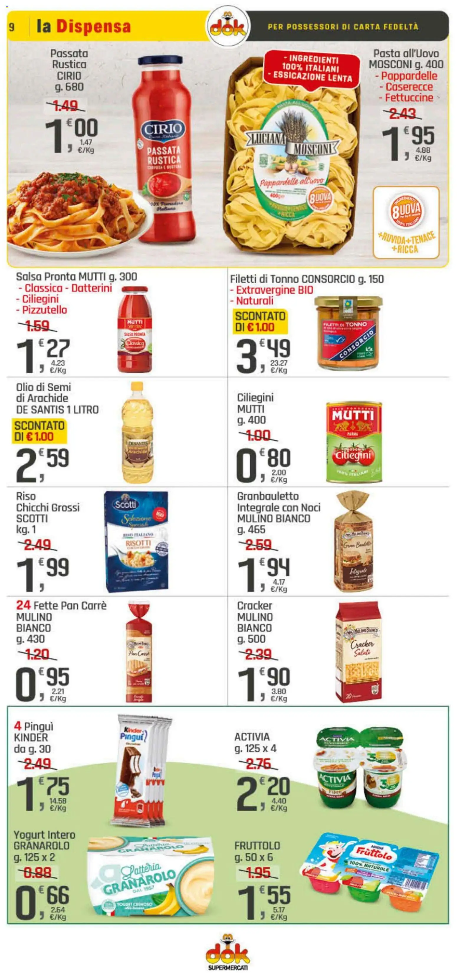 Volantino DOK del 06.11.2025 | Pagina: 9 | Prodotti: Uova, Salsa, Noci, Tonno