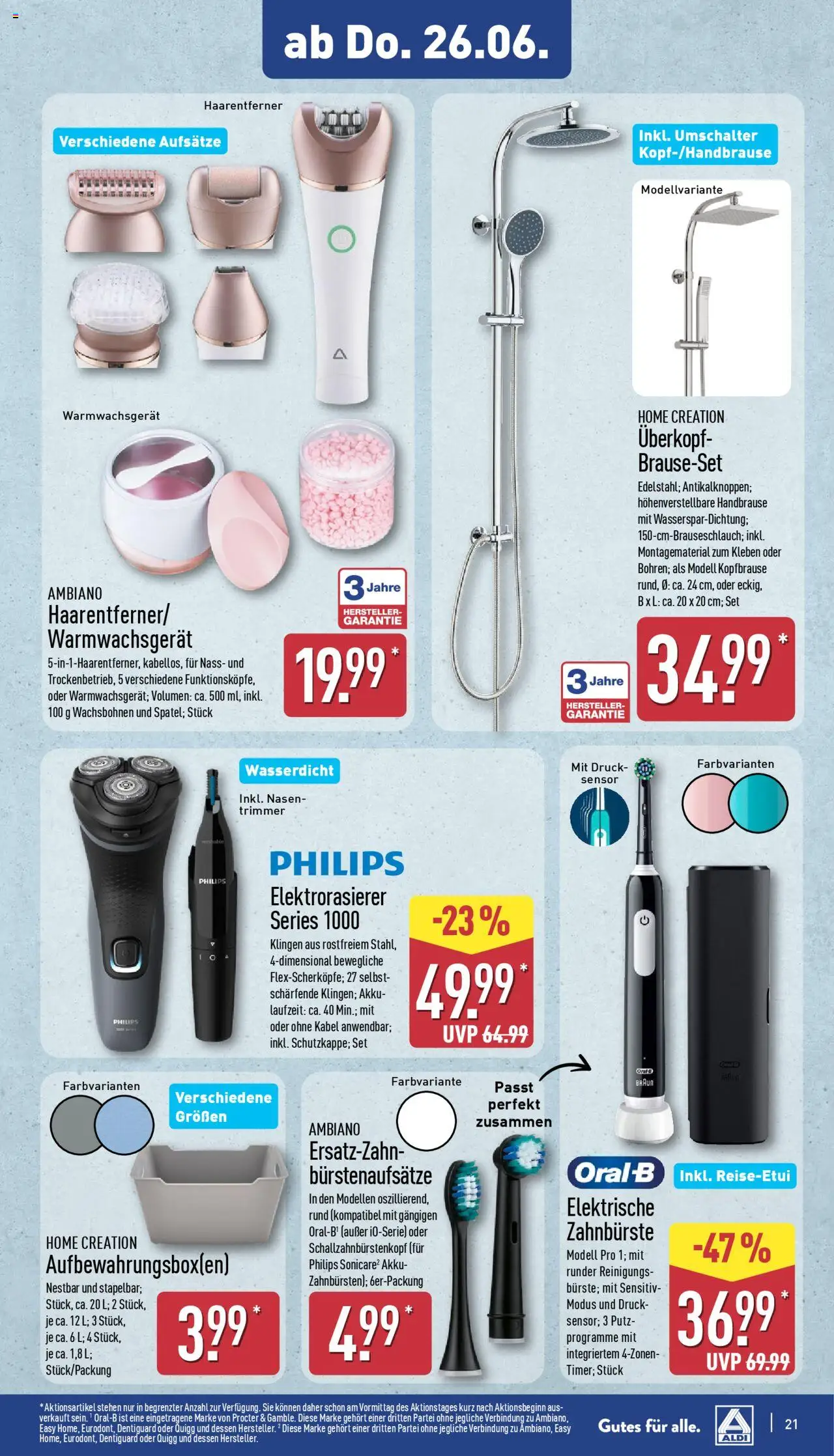 Aldi Prospekt 	 - gültig ab dem 23.06.2025 | Seite: 25 | Produkte: Kabel, Philips, Elektrische zahnbürste, Zahnbürste